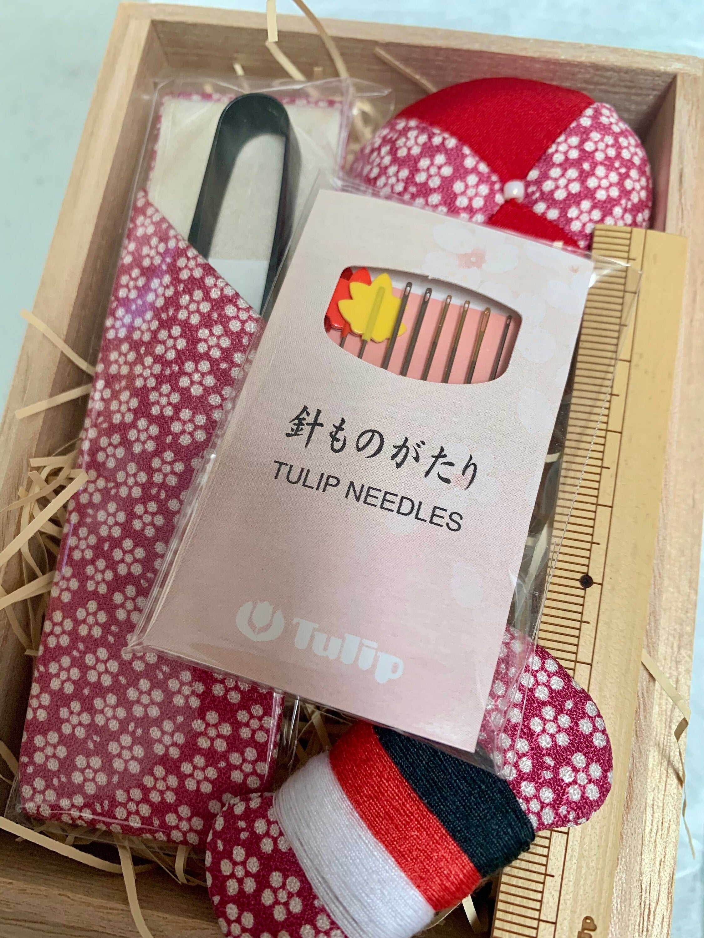 Tulip - Oharibako Sewing Box in Paulownia Wood - Large Set