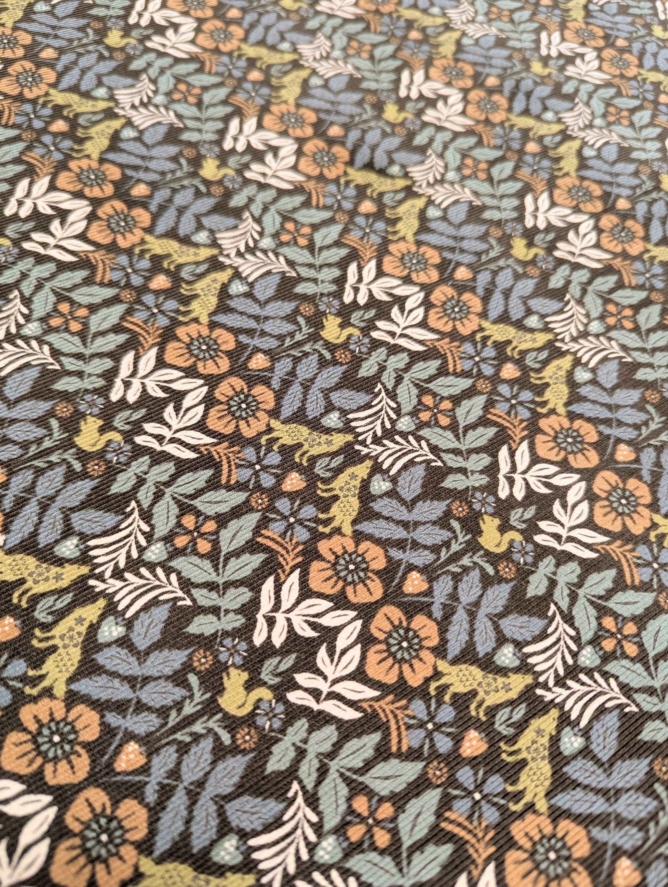 Kokka - Howling Woodland Cotton Needle Cord Corduroy - Brown