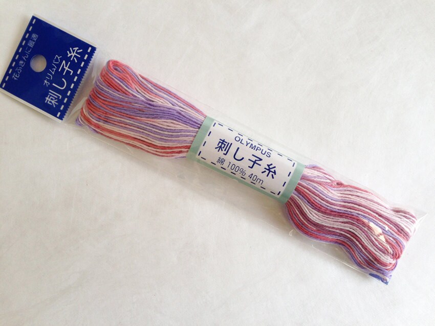 Olympus - Cotton Sashiko Thread 20m Skein - Color #73 Variegated Cotton Candy