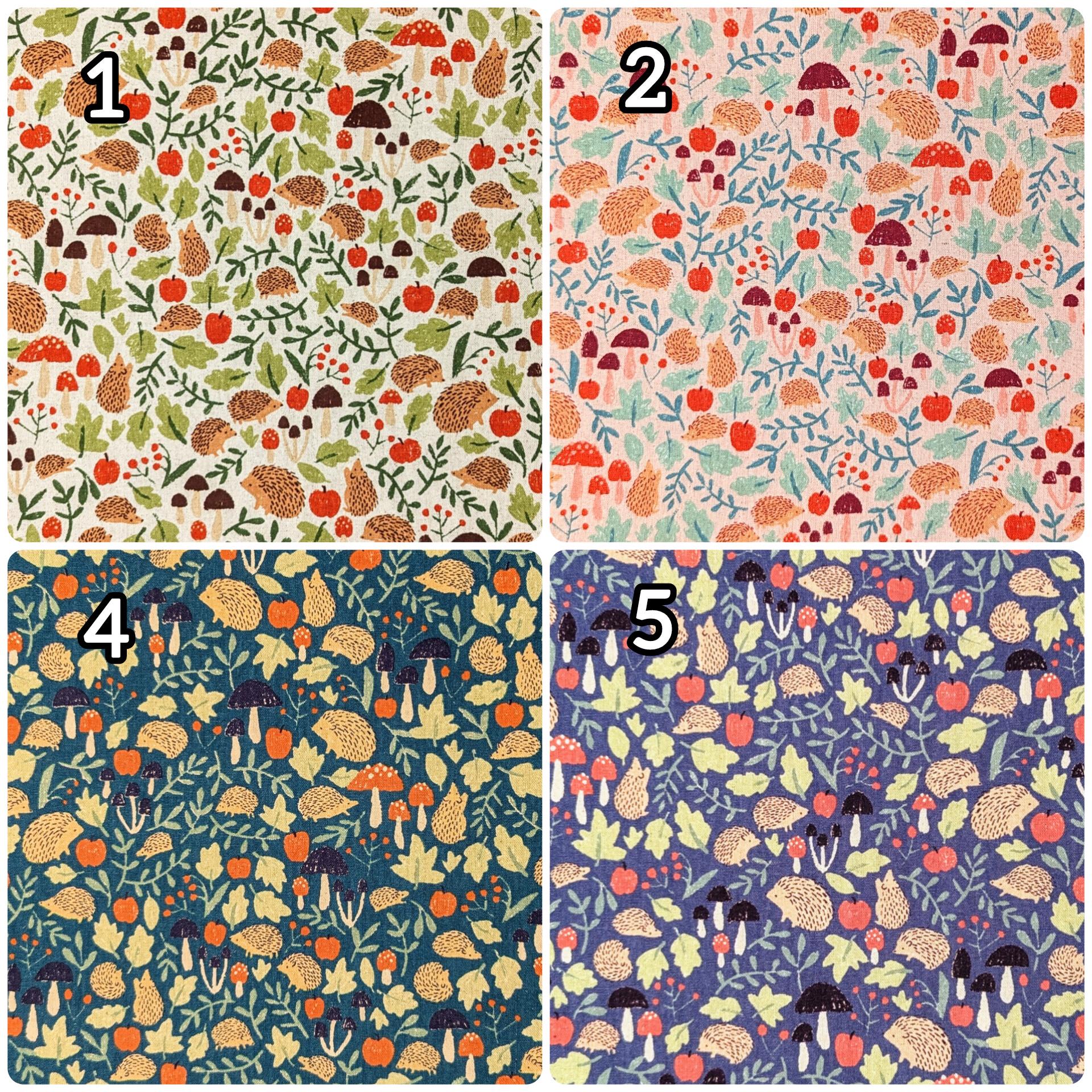 Hedgehogs & Fungi Sevenberry Japanese cotton linen light weight canvas fabric 850407-1-2 pink
