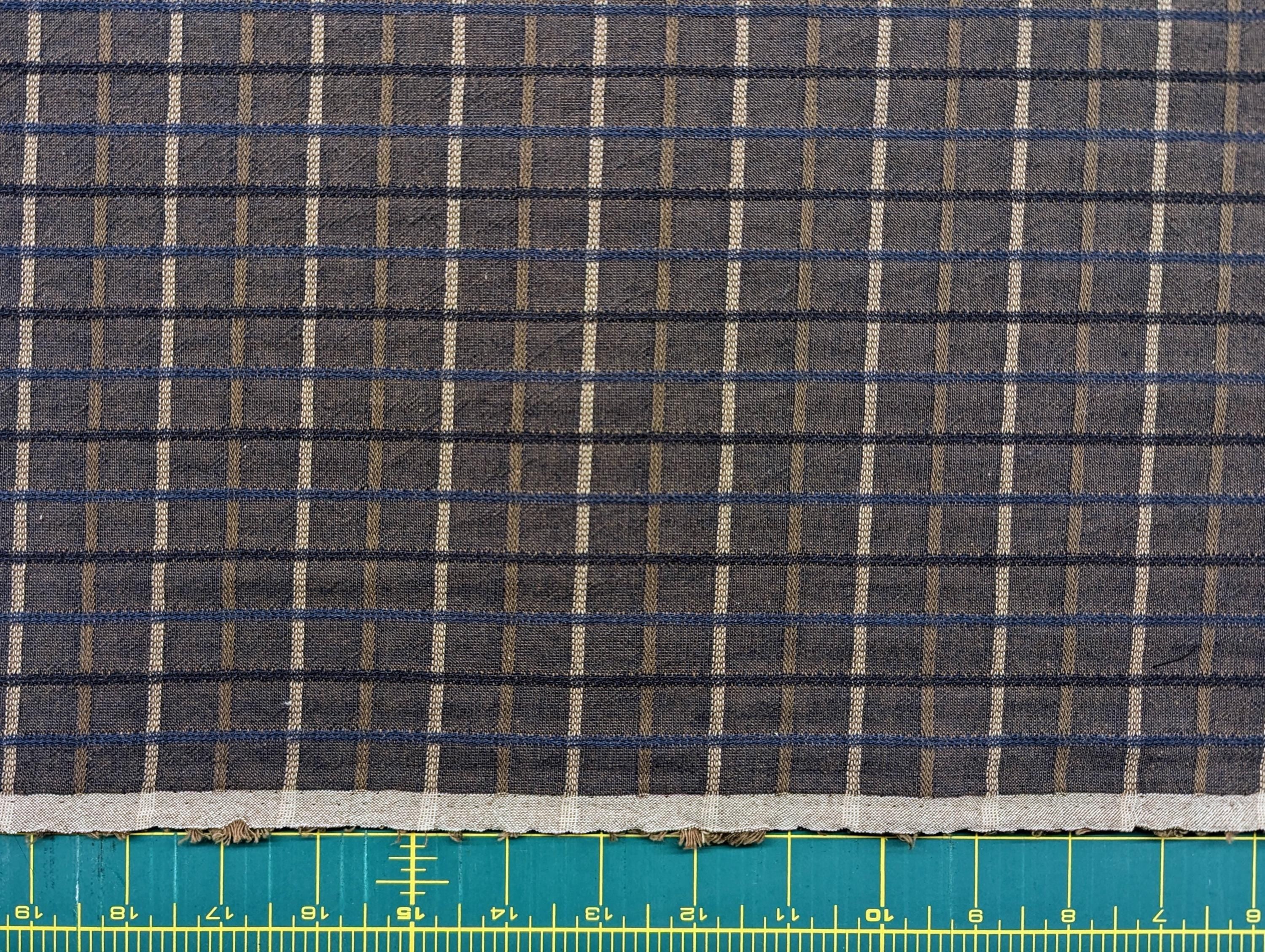 Japanese yarn dyed plaid grid cotton fabric 4547-344 blue