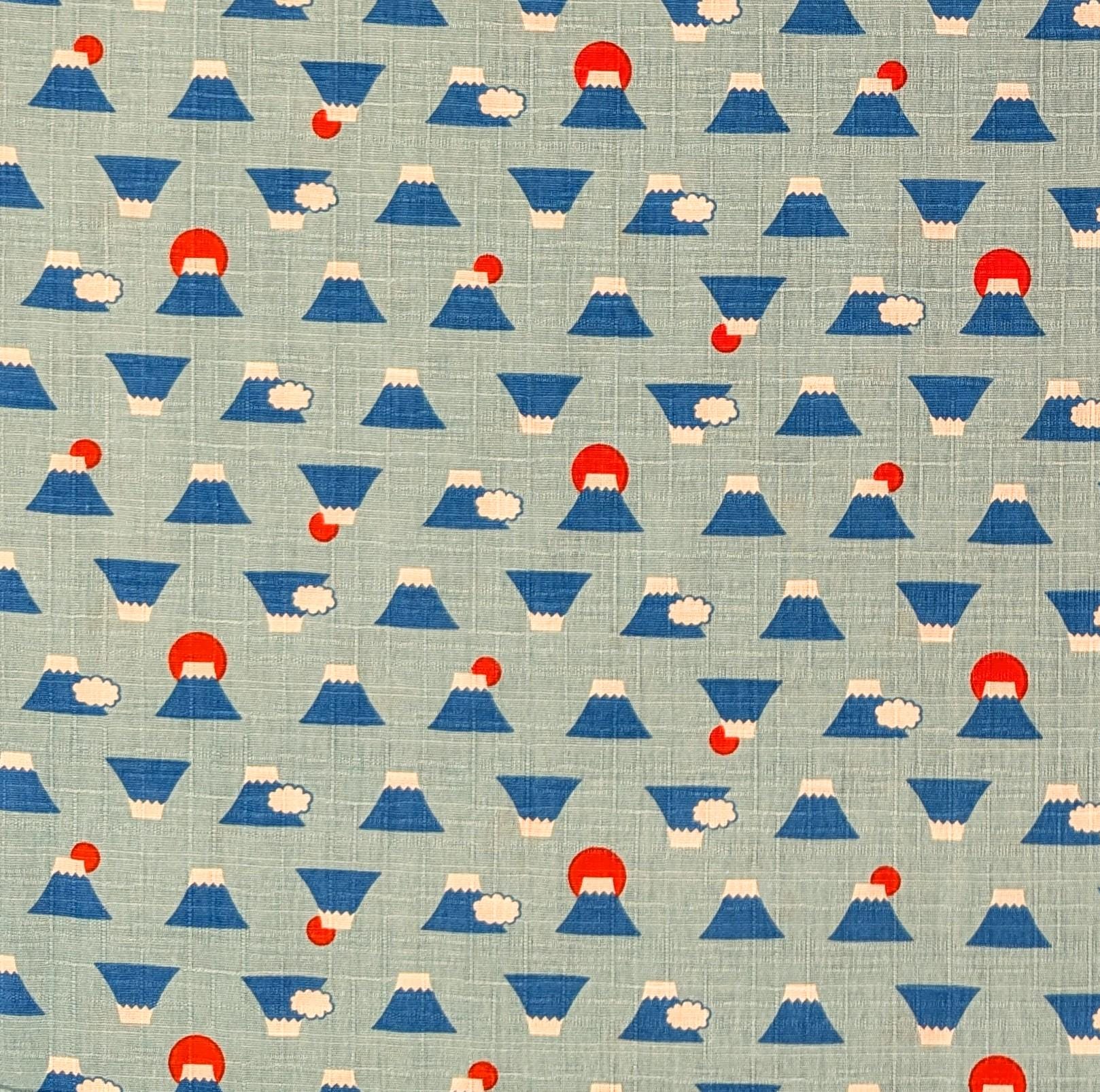 Mt. Fuji Cosmo Japanese cotton dobby fabric AP32702-1 B Light Blue