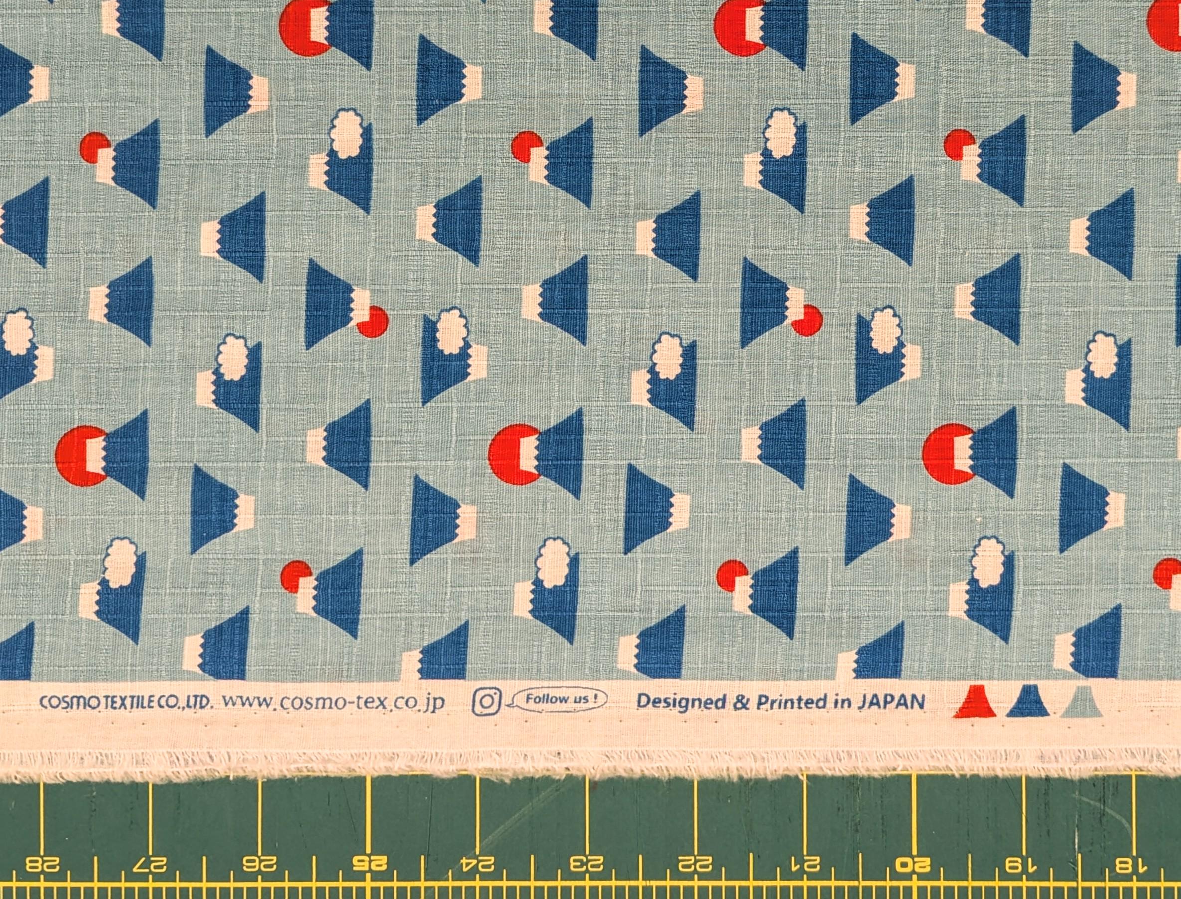 Mt. Fuji Cosmo Japanese cotton dobby fabric AP32702-1 B Light Blue