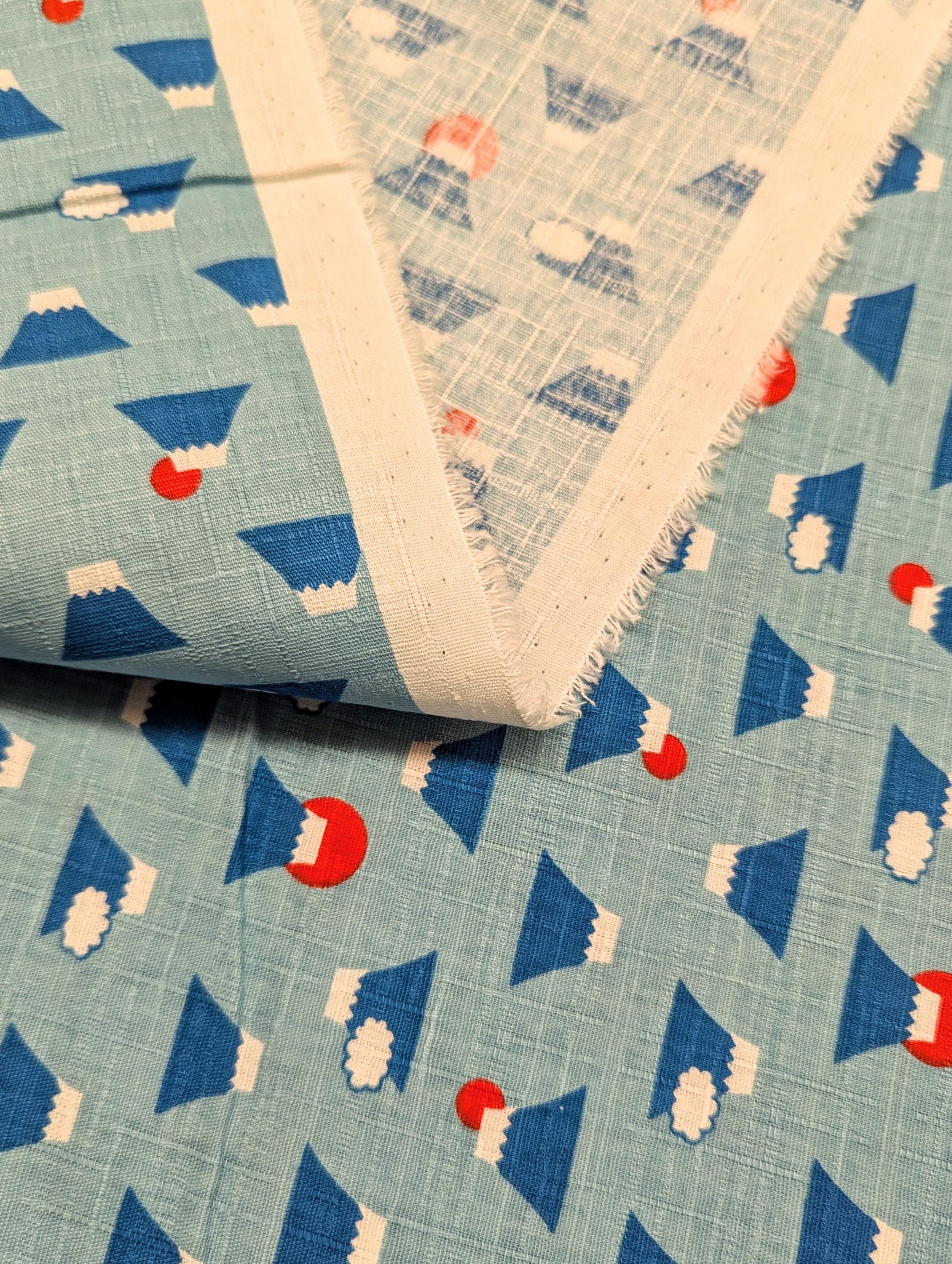 Mt. Fuji Cosmo Japanese cotton dobby fabric AP32702-1 B Light Blue