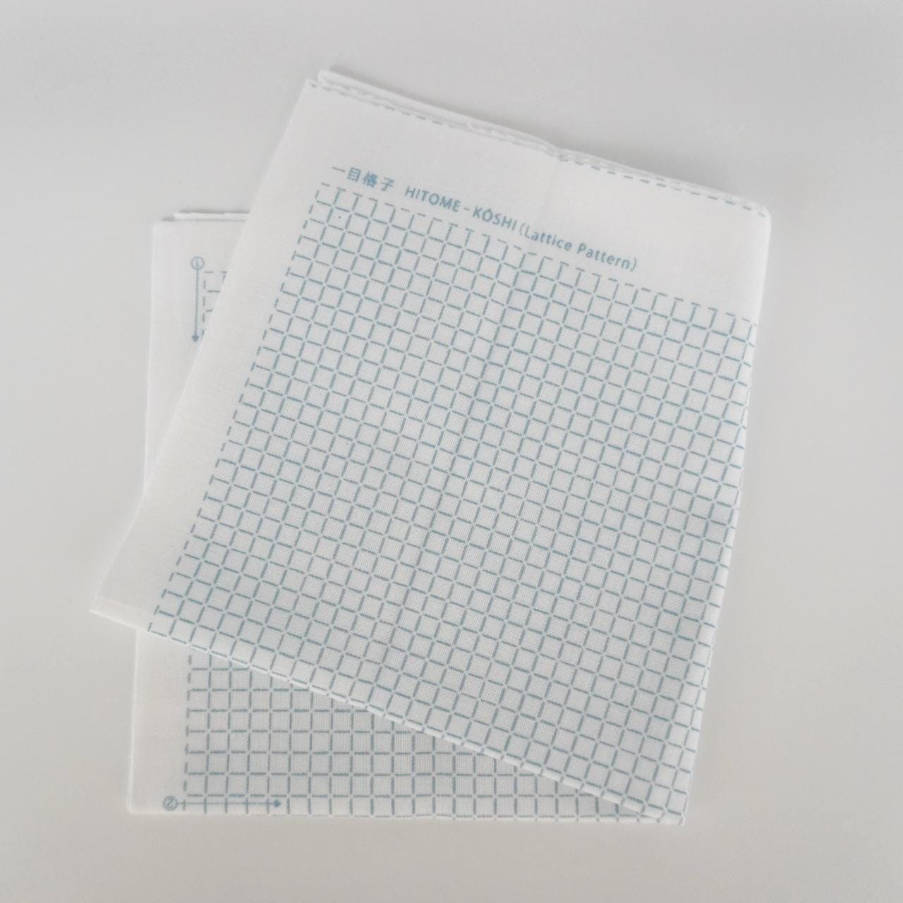 Daruma - Single Lattice Cotton Sashiko Fukin Sampler Cloth - White
