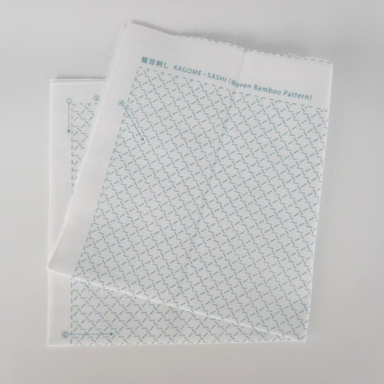 Daruma Woven Bamboo Sashiko Fukin Japanese cotton sashiko sampler cloth 8430-1104 white