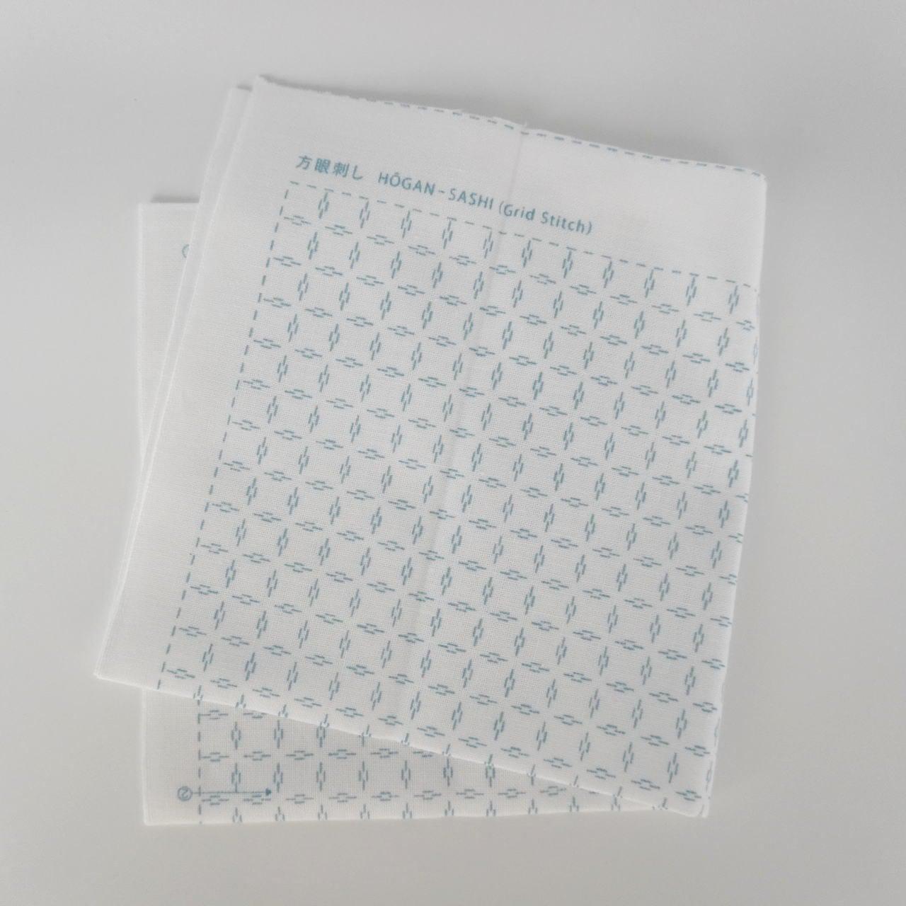 Daruma - Cotton Sashiko Fukin Grid Sampler Cloth - White