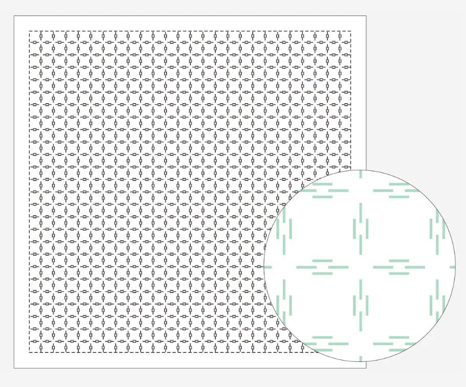 Daruma - Cotton Sashiko Fukin Grid Sampler Cloth - White