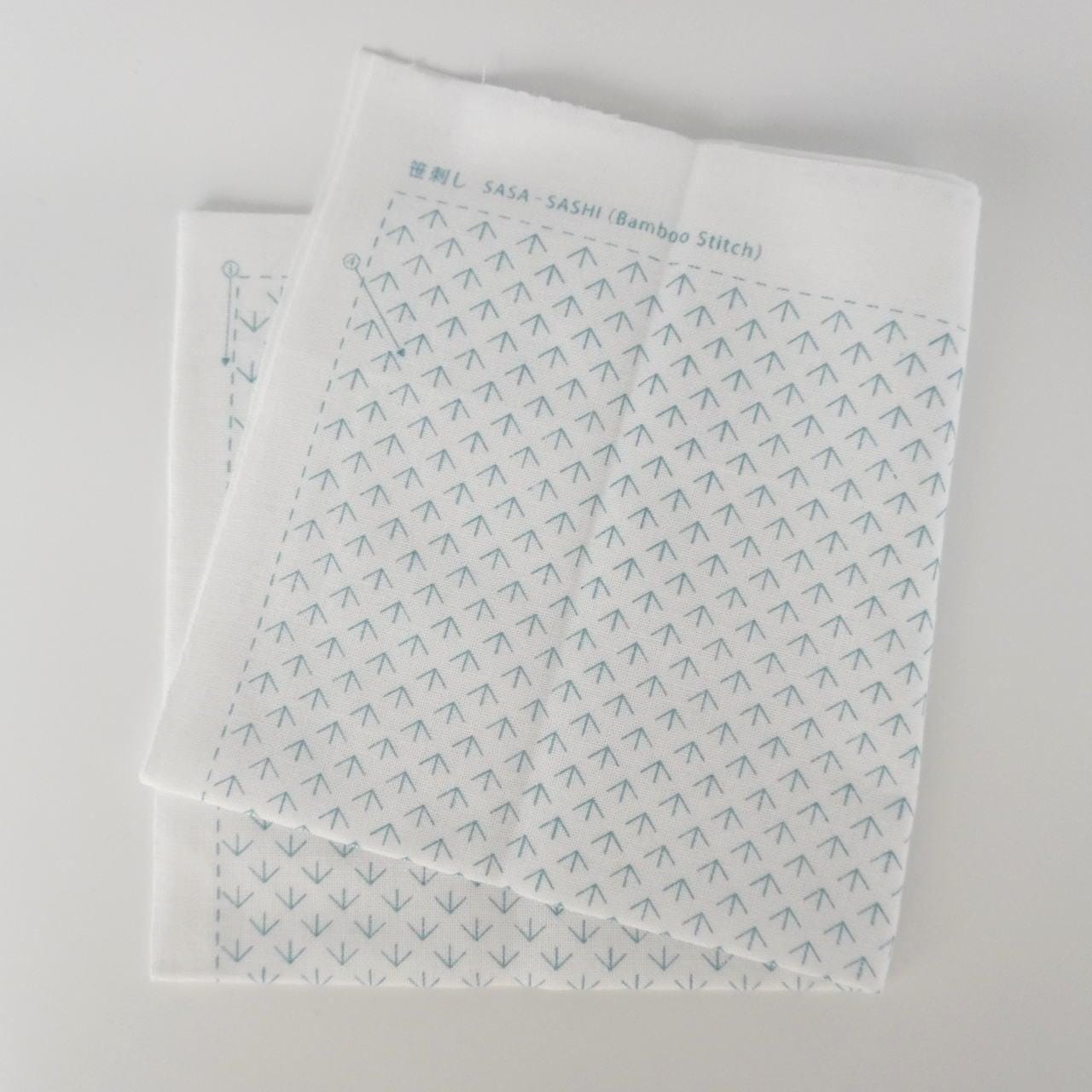 Daruma - Bamboo Grass Cotton Sashiko Fukin Sampler Cloth - White