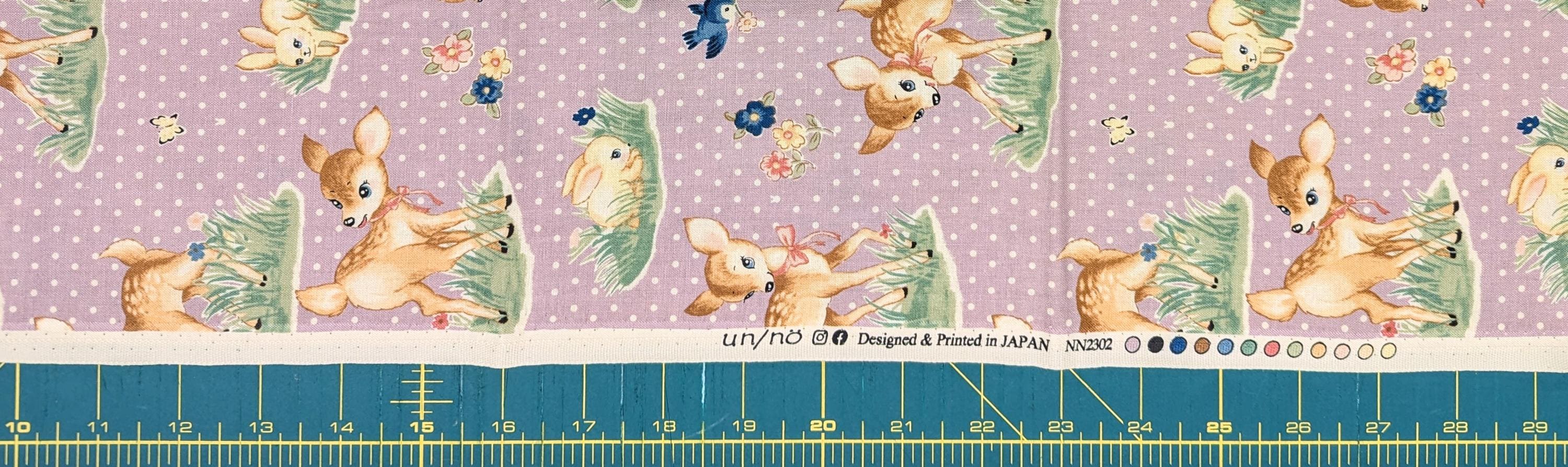 Cosmo - PRE-CUT Un/Nö Delightful Deer Cotton Fabric - Purple