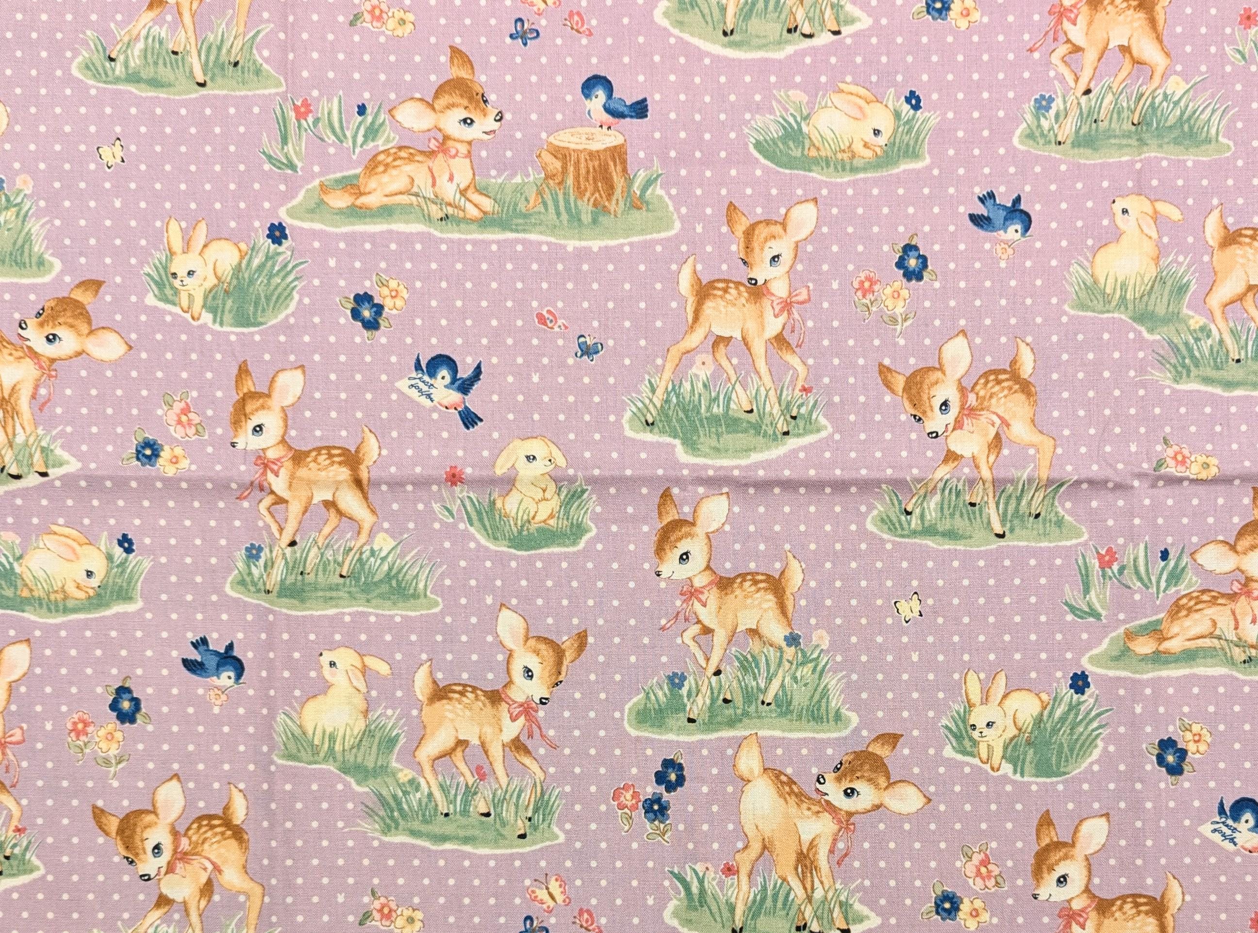 Cosmo - PRE-CUT Un/Nö Delightful Deer Cotton Fabric - Purple