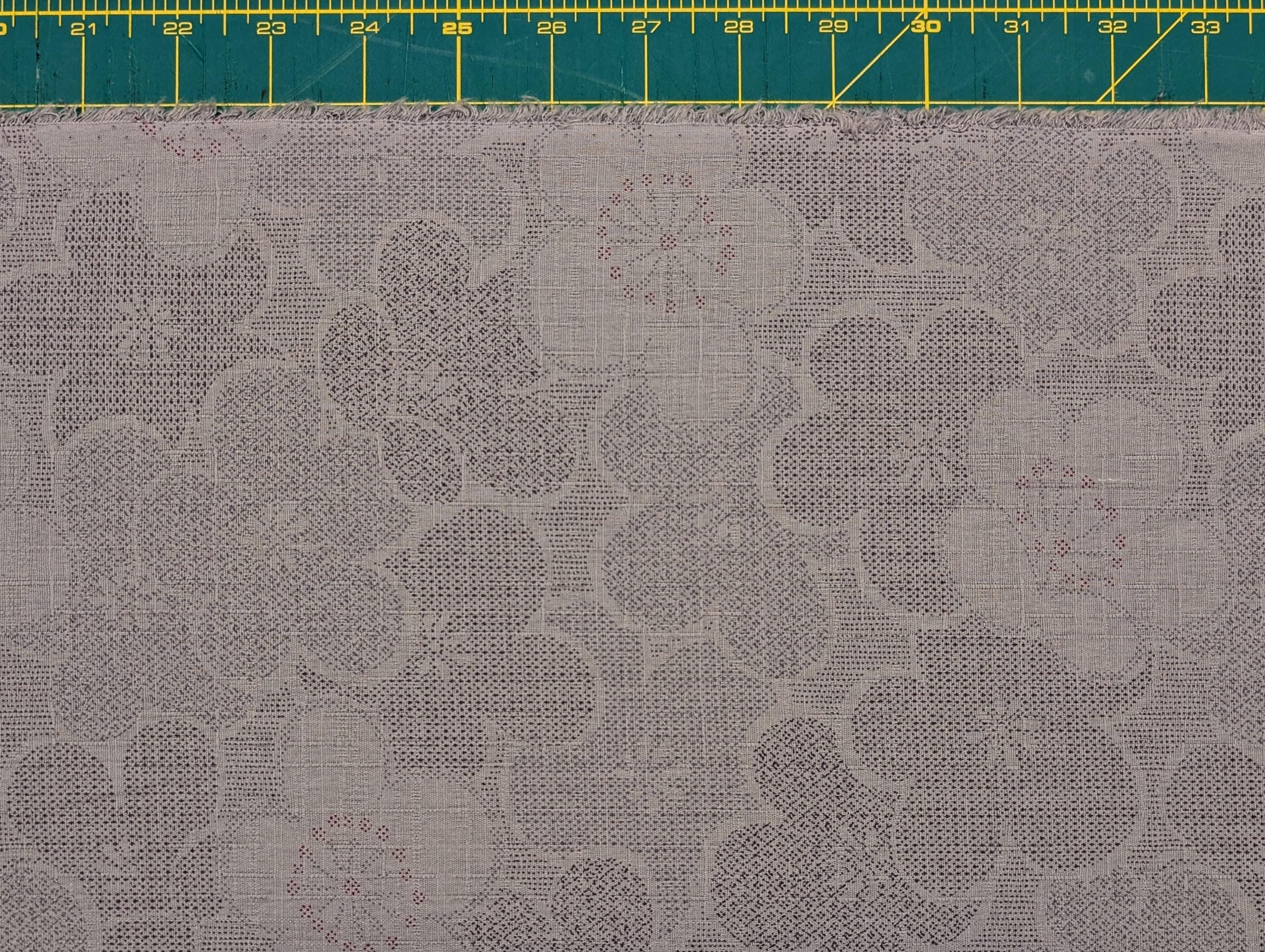 Rustic Plum Blossoms Senyo Japanese cotton dobby fabric SK-7500-1E gray purple