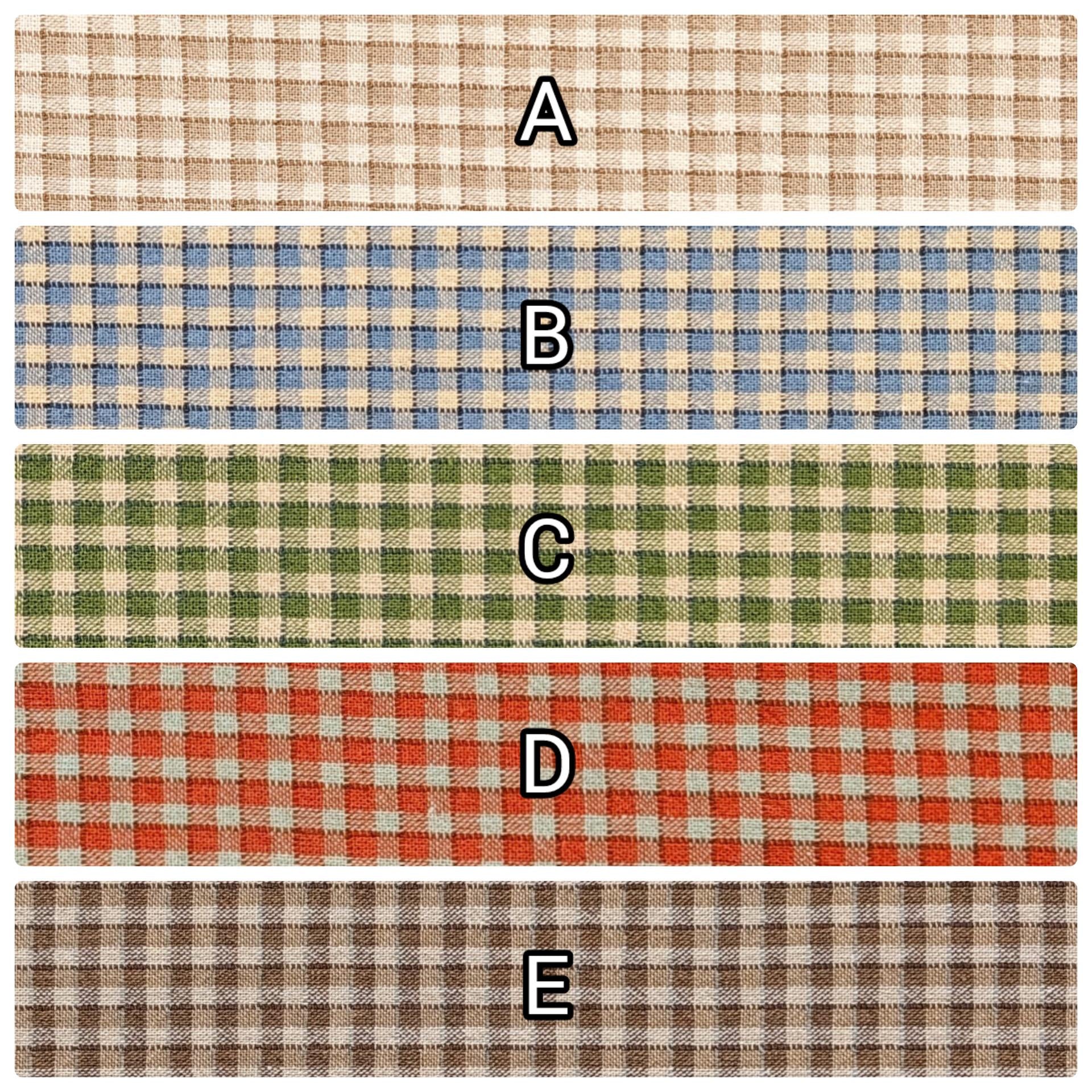 Junko Matsuda yarn dyed gingham Japanese cotton fabric Y23-0193 E brown