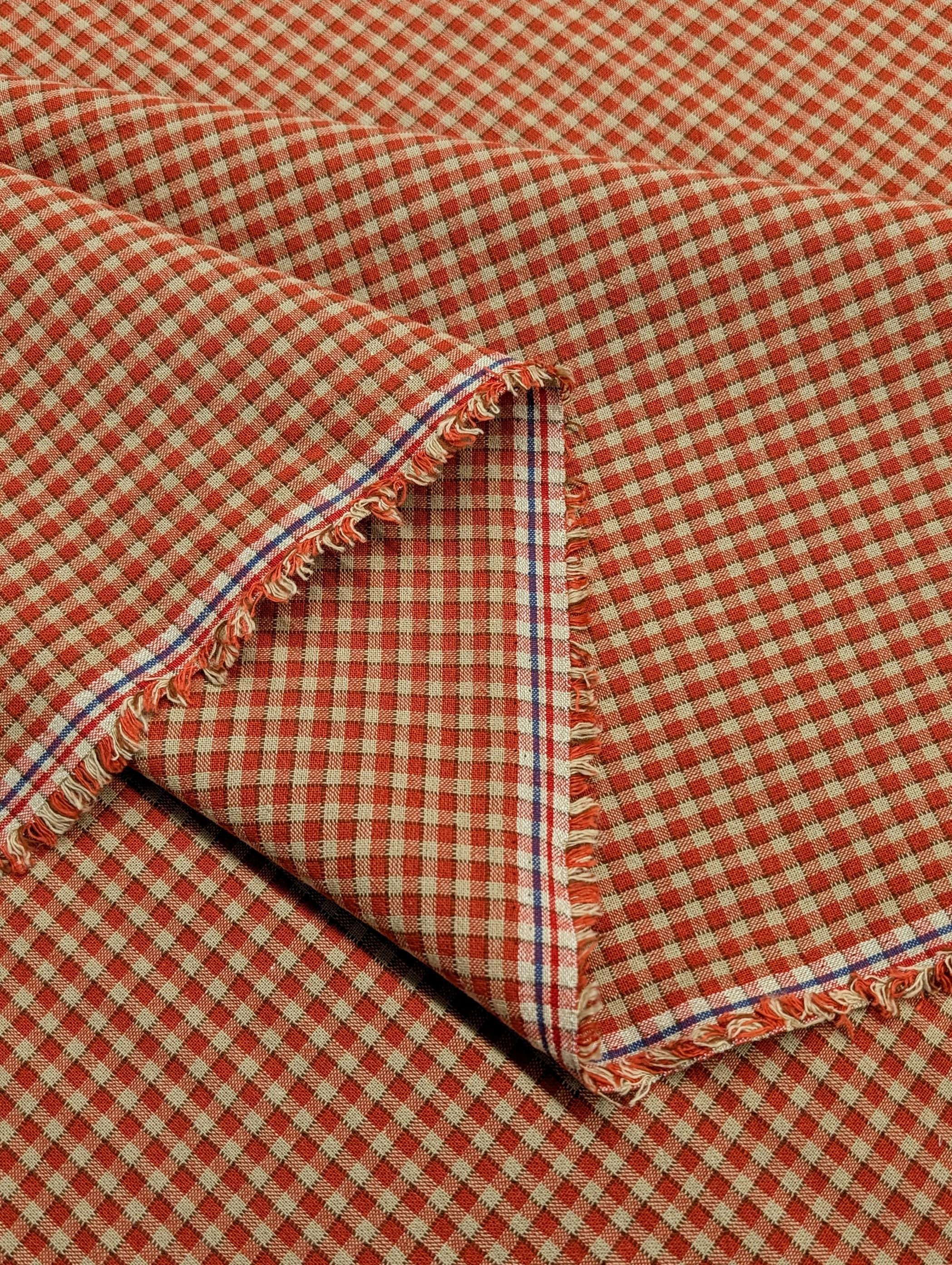 Junko Matsuda yarn dyed gingham Japanese cotton fabric Y23-0193 D red