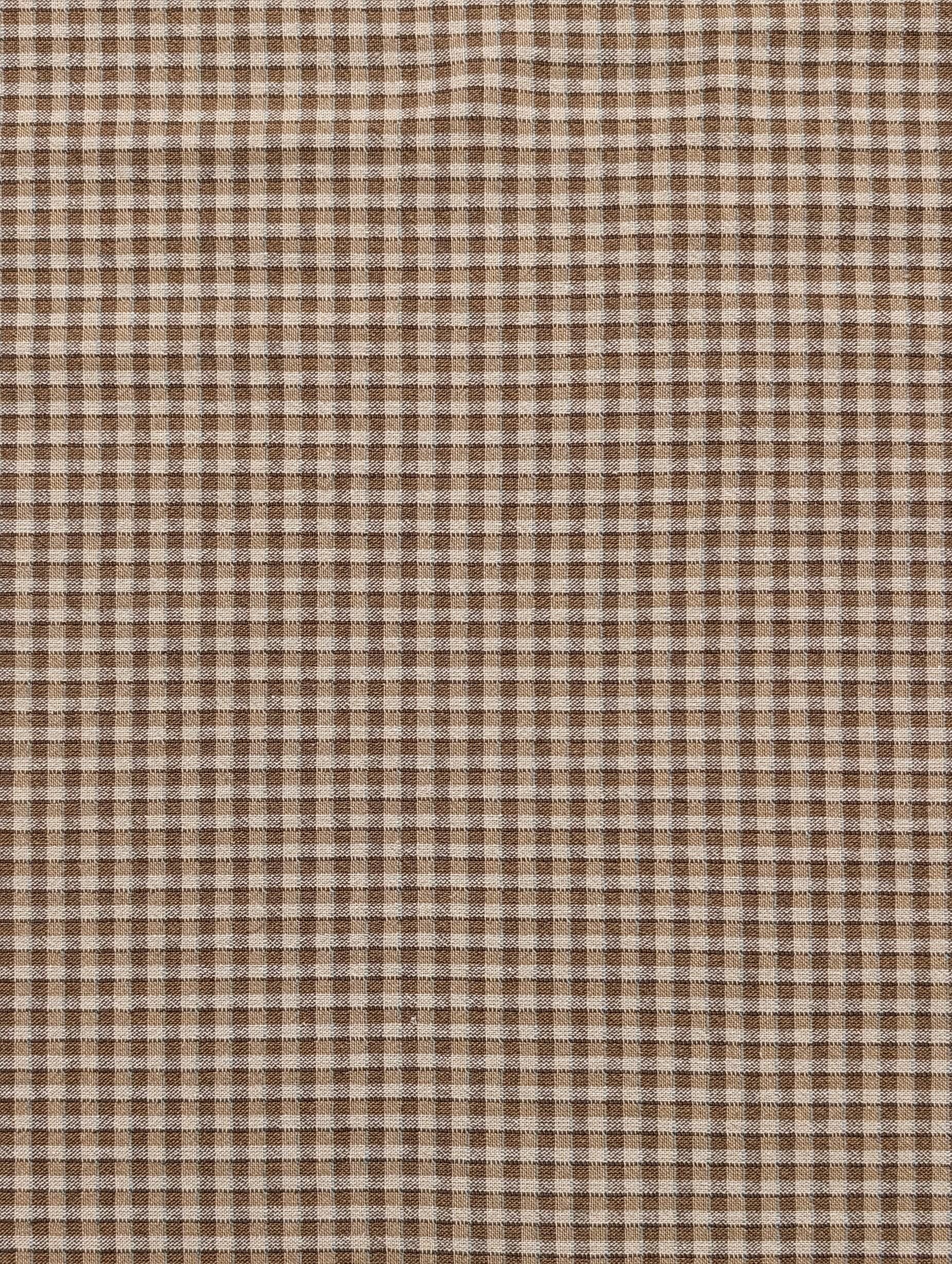 Junko Matsuda yarn dyed gingham Japanese cotton fabric Y23-0193 E brown
