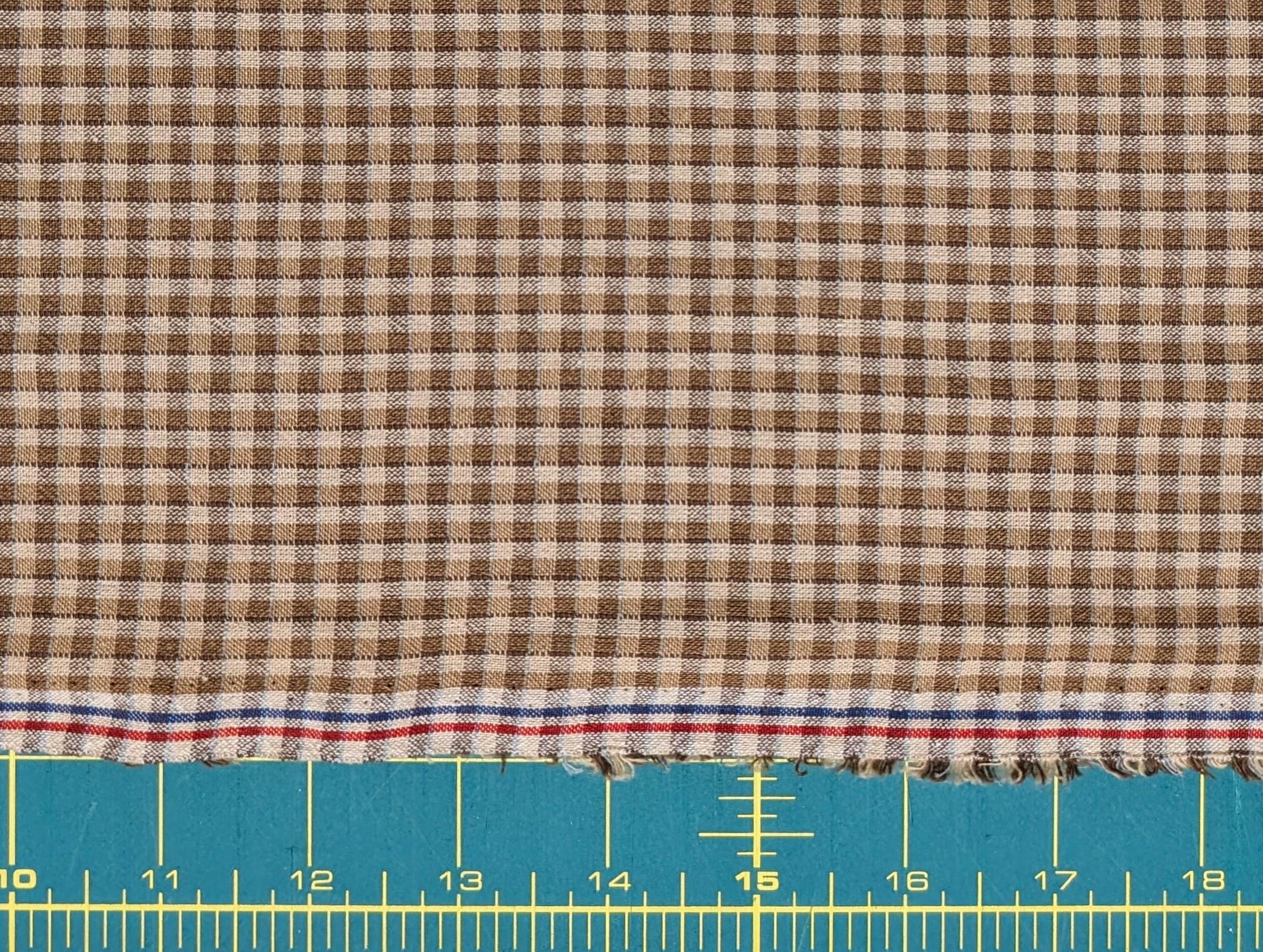 Junko Matsuda yarn dyed gingham Japanese cotton fabric Y23-0193 E brown