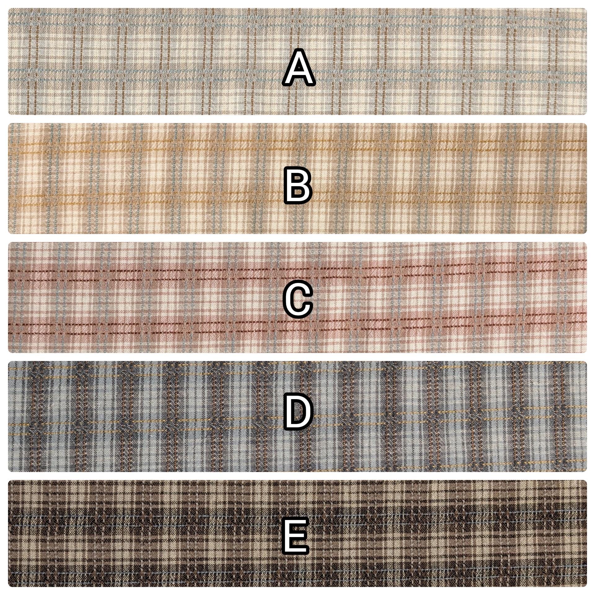 Junko Matsuda yarn dyed plaid Japanese cotton fabric Y25-0194 E brown and beige