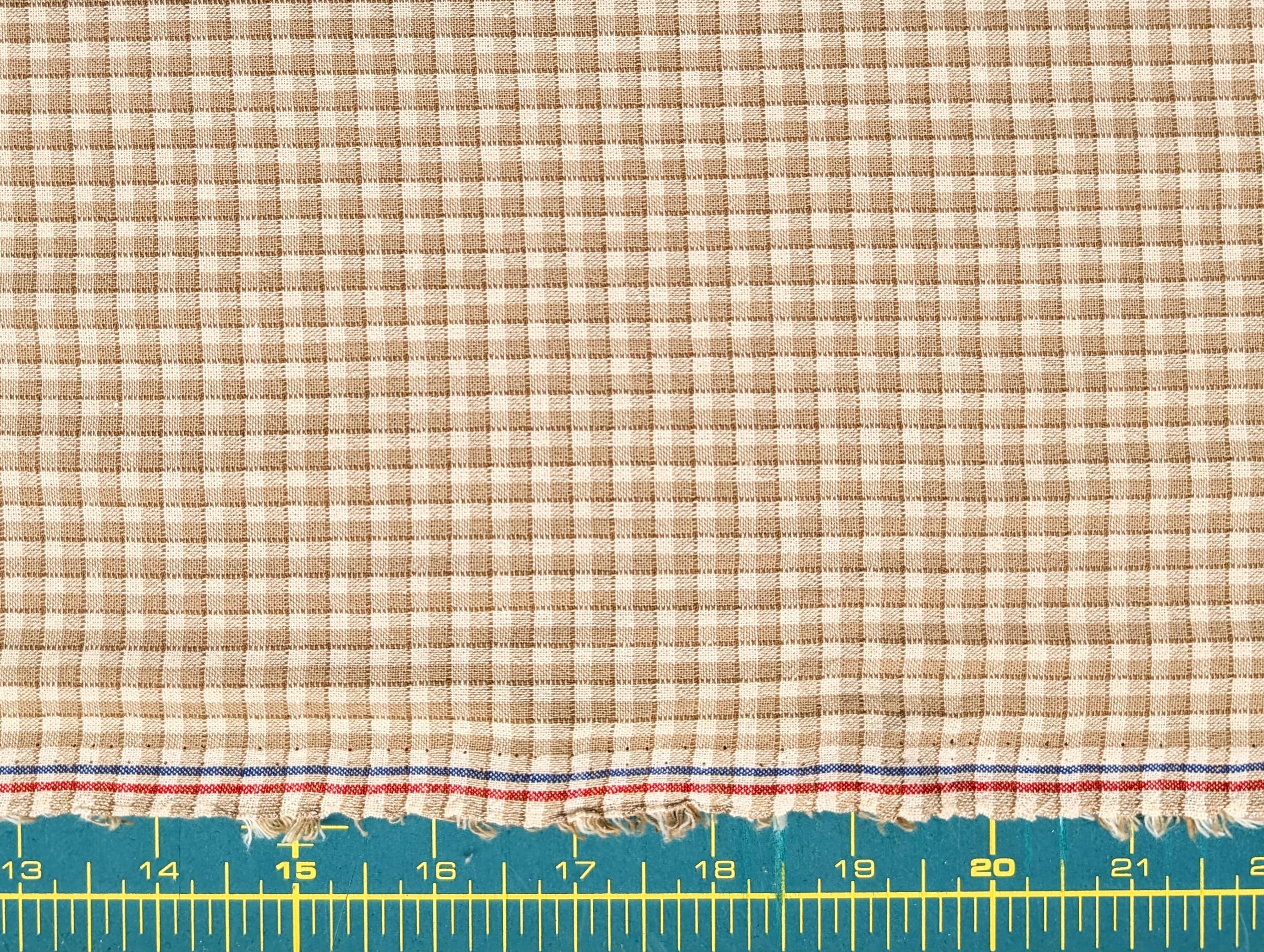 Junko Matsuda yarn dyed gingham Japanese cotton fabric Y23-0193 A beige