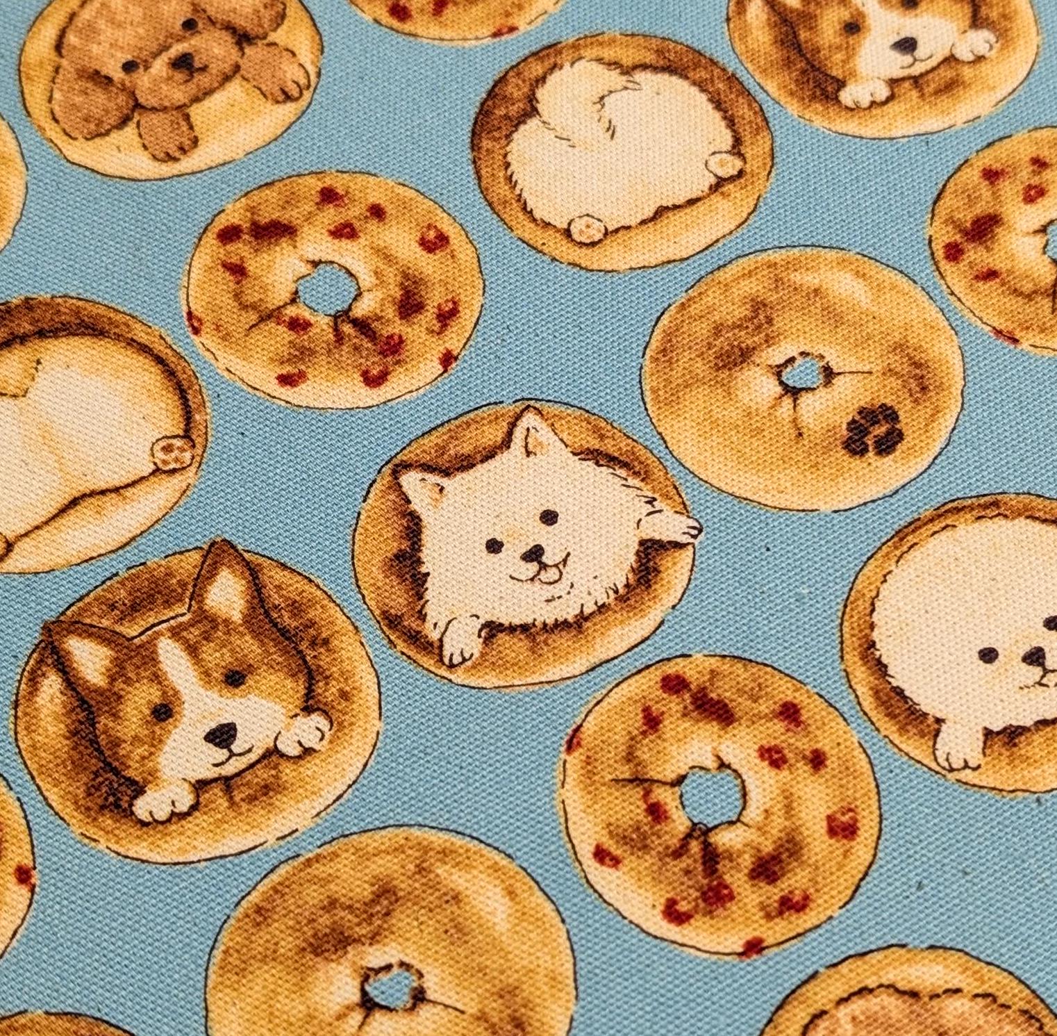 Bagel Dogs Kokka Japanese cotton light Oxford fabric YPA-51010-2 C blue