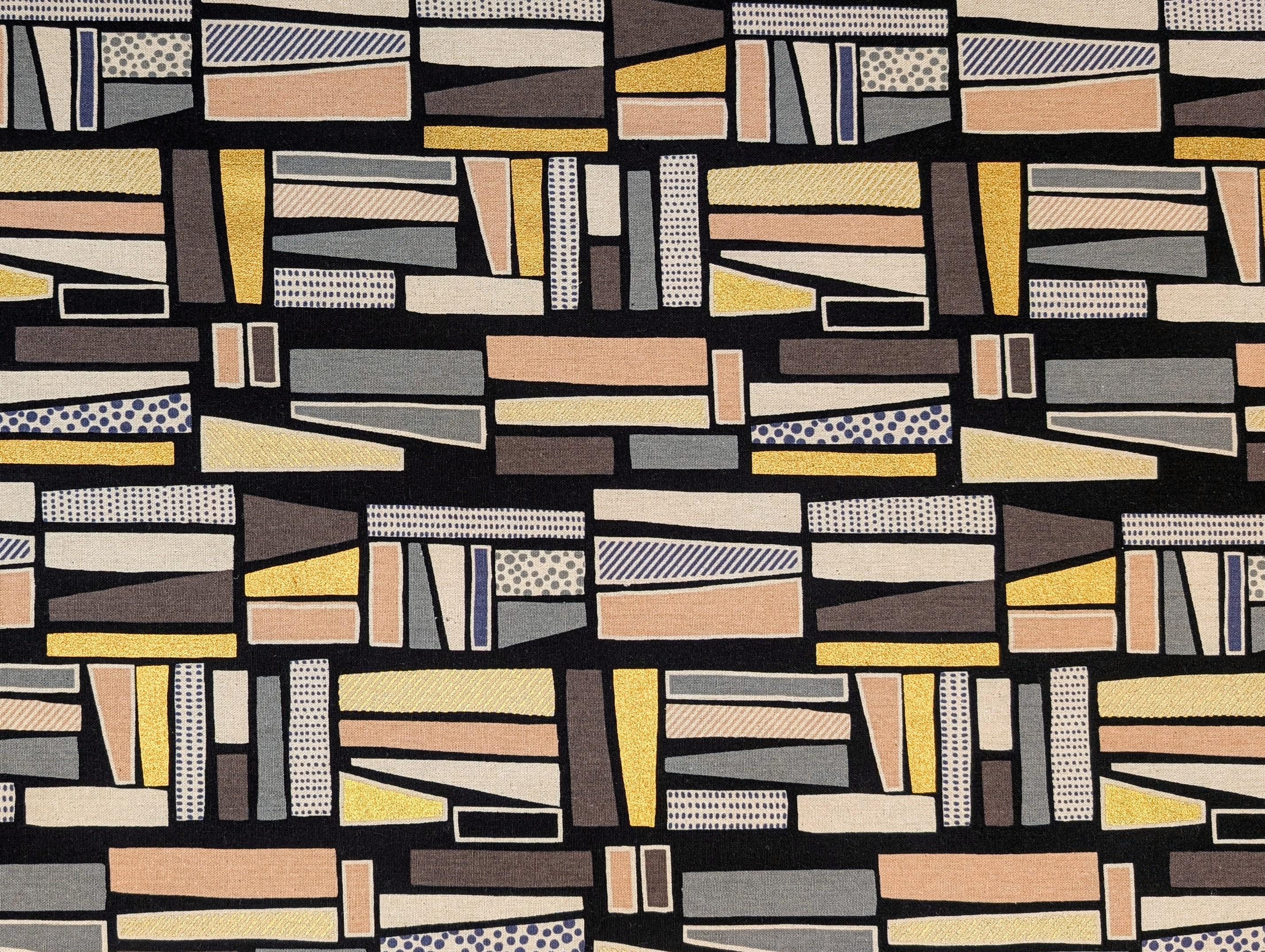Golden Rectangles Oxford cotton canvas fabric YKA-86010-2D