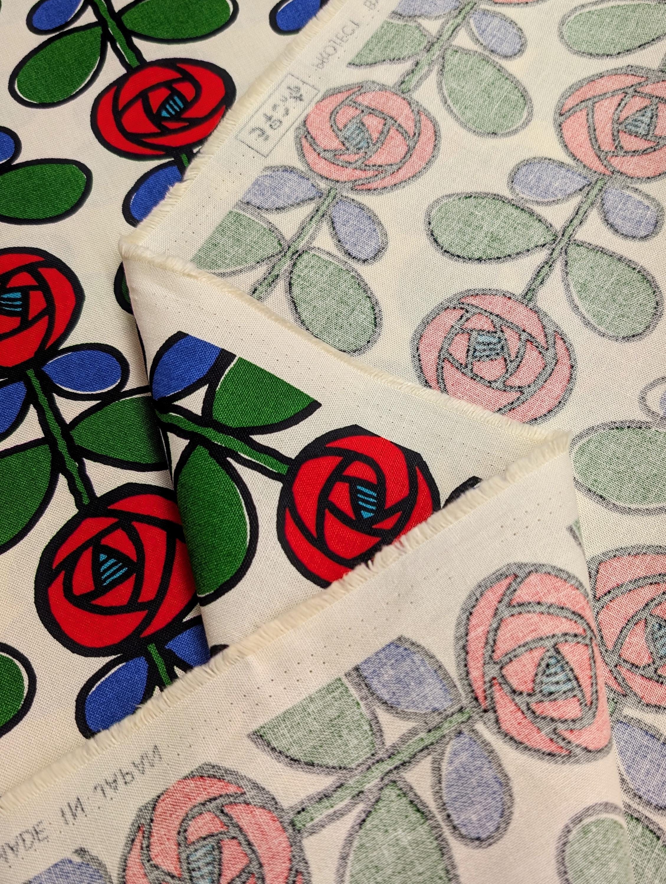 Scandinavian Roses Japanese cotton light Oxford canvas fabric UP-5693 A white