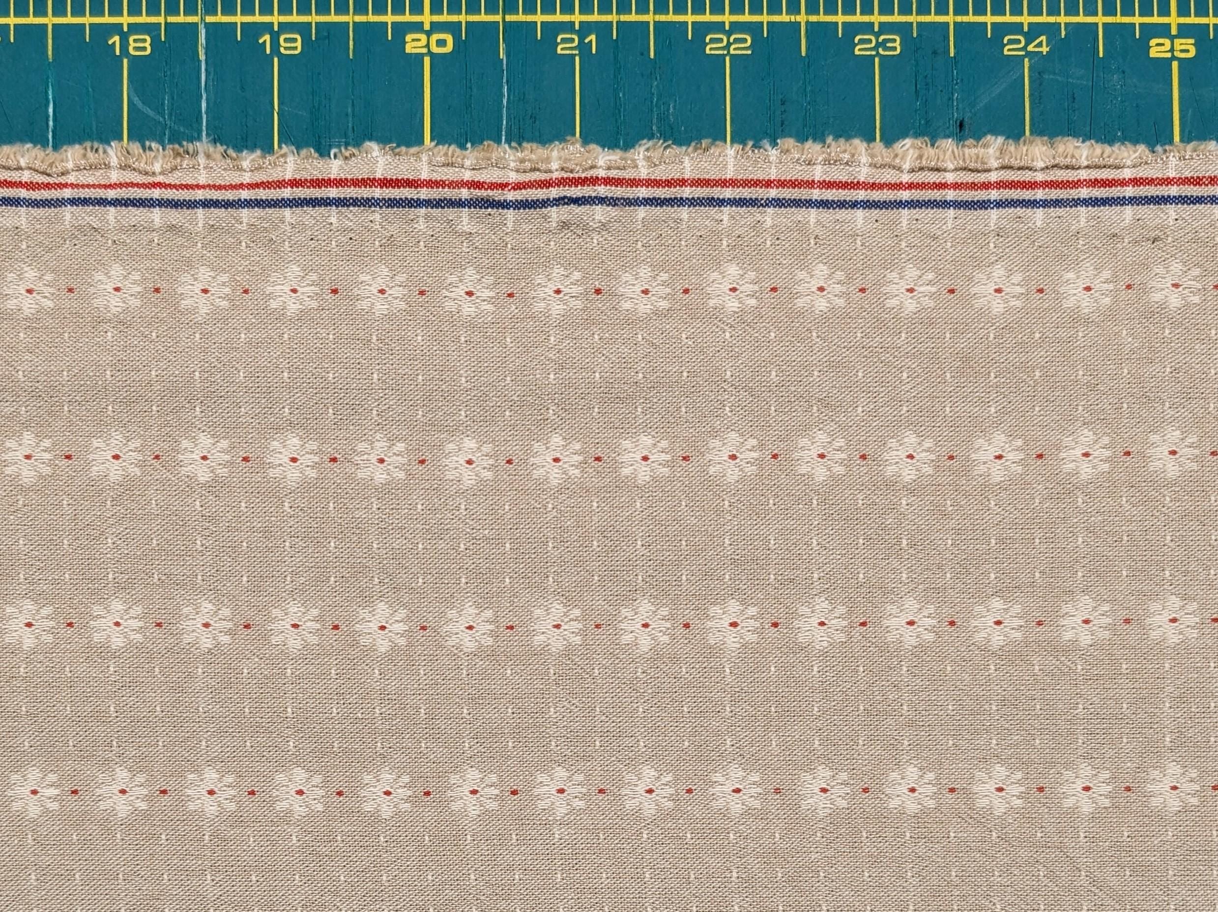 Junko Matsuda yarn dyed Daisy Stripes Japanese cotton fabric Y27-0206 A beige