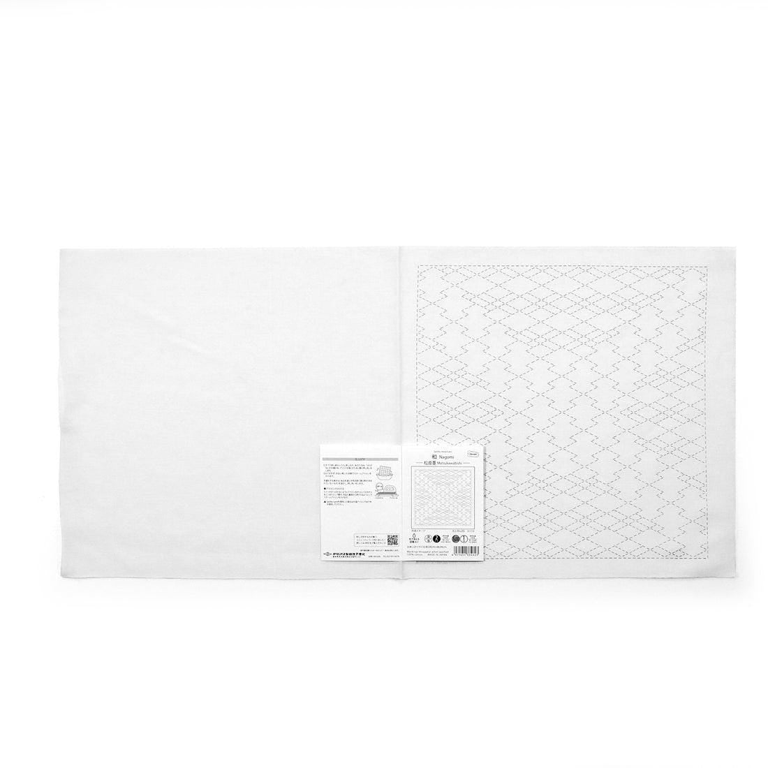 Olympus - Nagomi Collection "Matsukawabishi" Cotton Sashiko Sampler Cloth - White