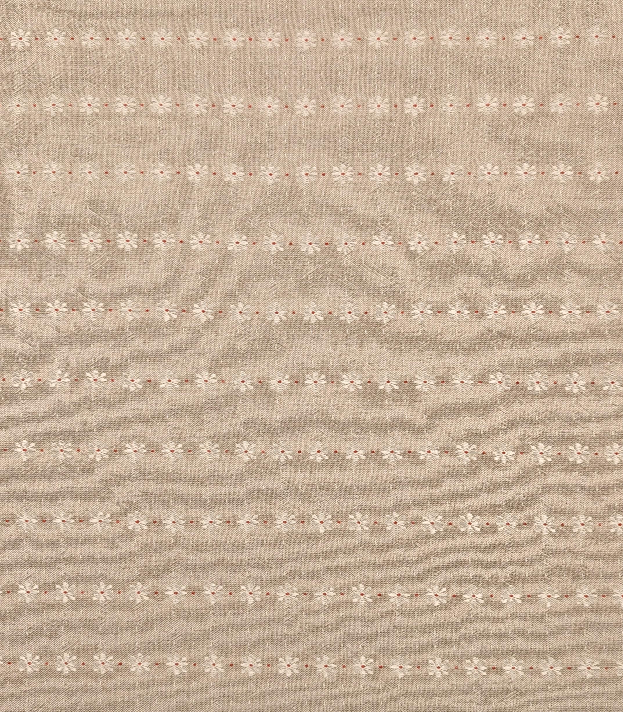 Junko Matsuda yarn dyed Daisy Stripes Japanese cotton fabric Y27-0206 A beige