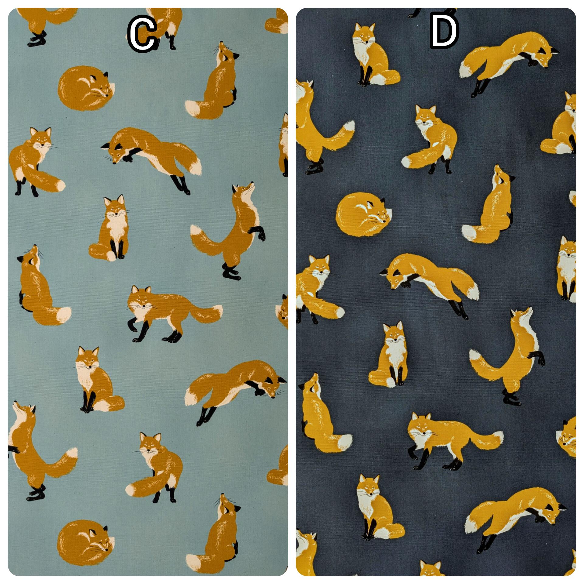 Playful Foxes Cosmo Japanese cotton oxford fabric AP51102H-2 D navy blue