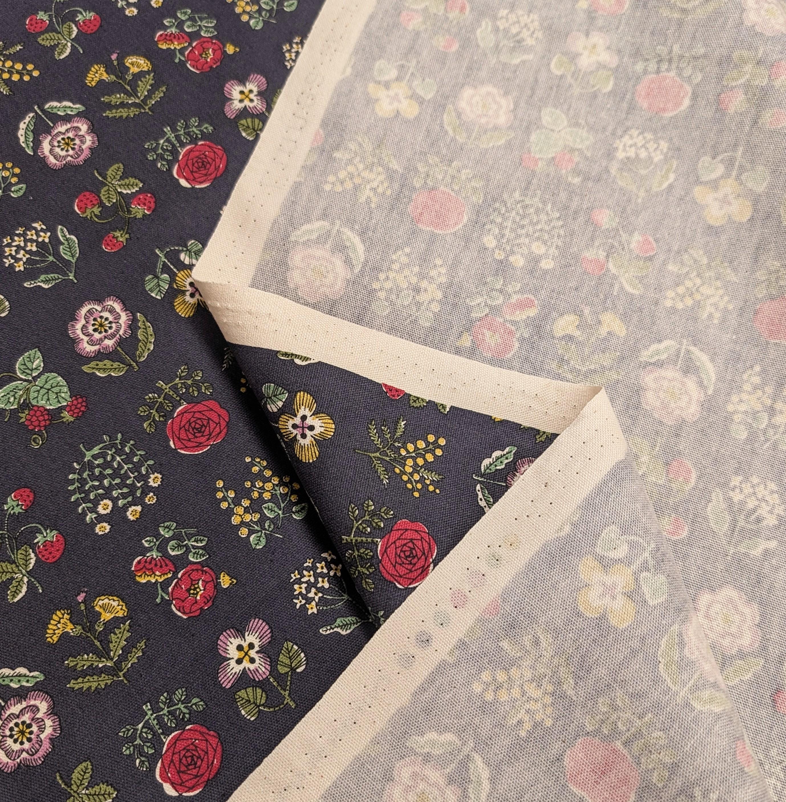 Linnea Wildflower Kokka Japanese cotton Oxford fabric YKA-26000-1 C gray