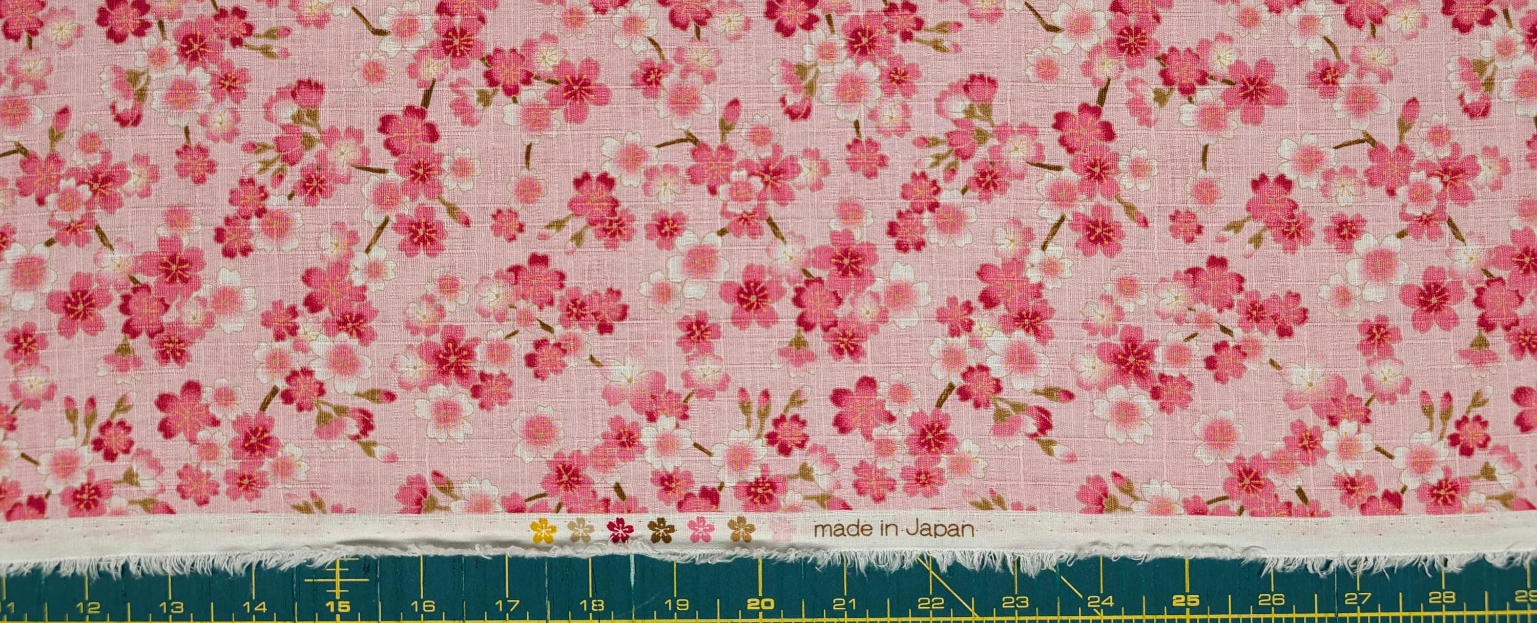 NEW Blooming Sakura Hishiei Japanese dobby cotton fabric H-7121-1 B pink