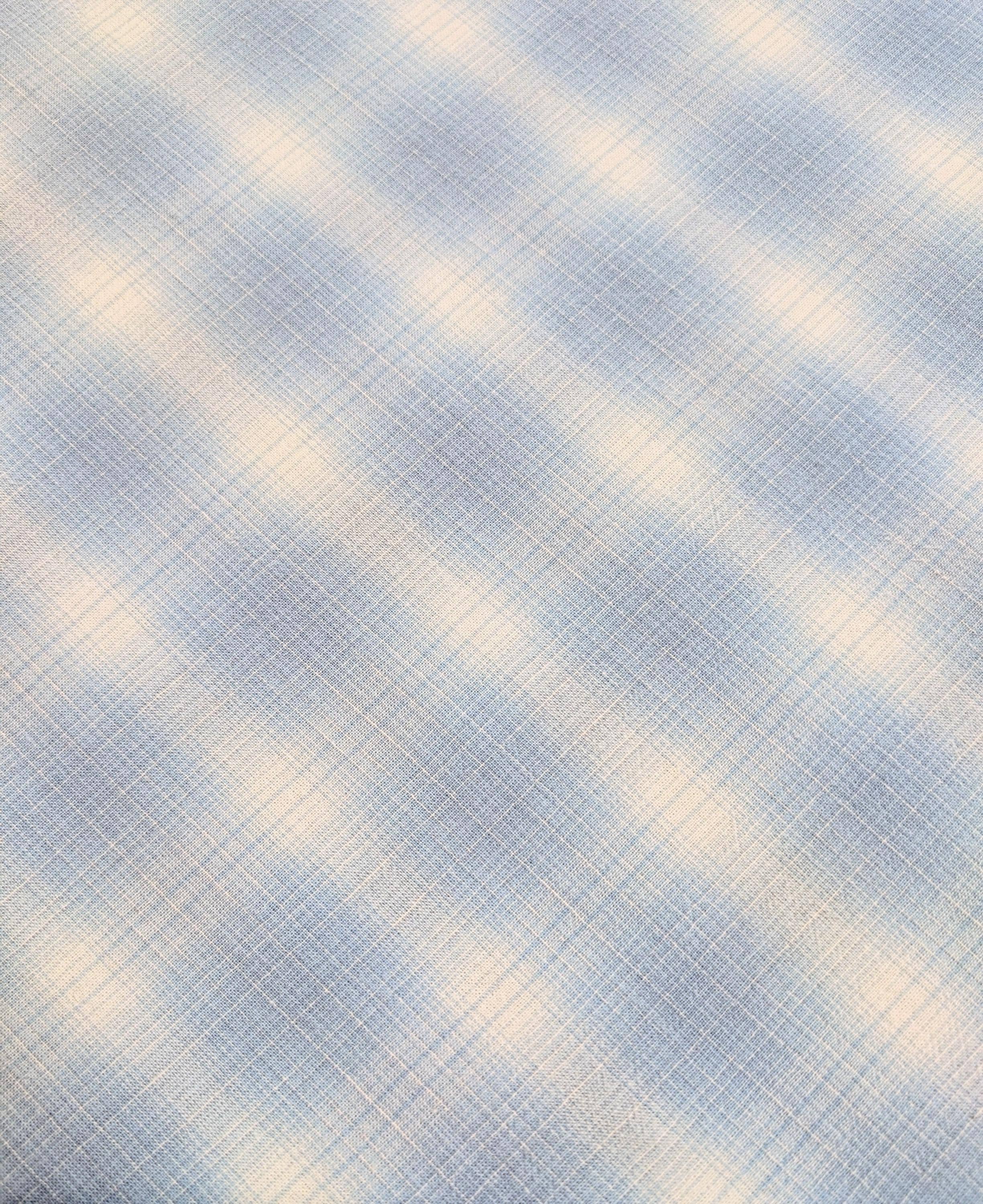 NEW Japanese yarn dyed ombre plaid cotton fabric SY10630S D light blue