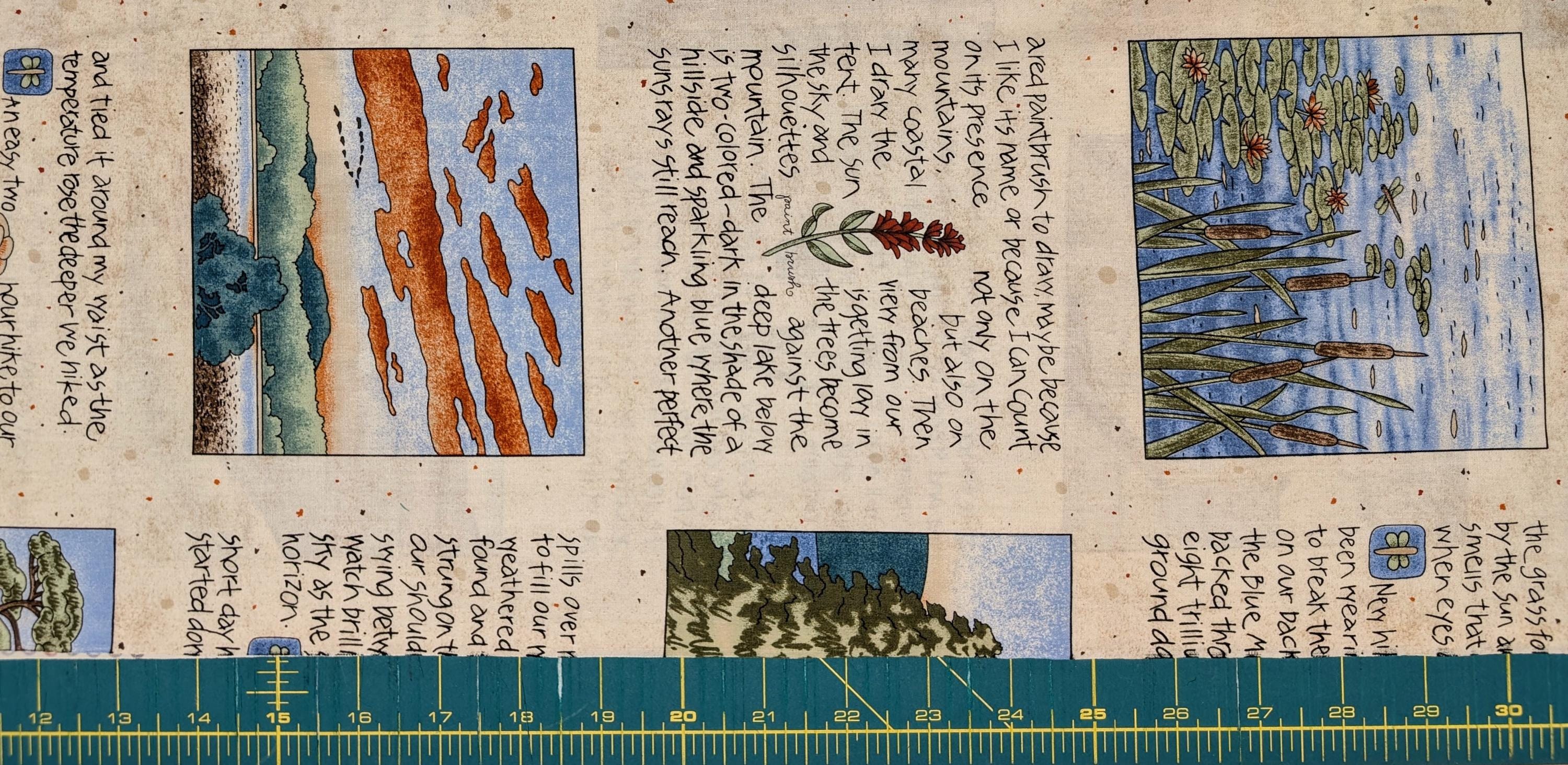 SALE Trail Journal Japanese cotton fabric JOUR-02