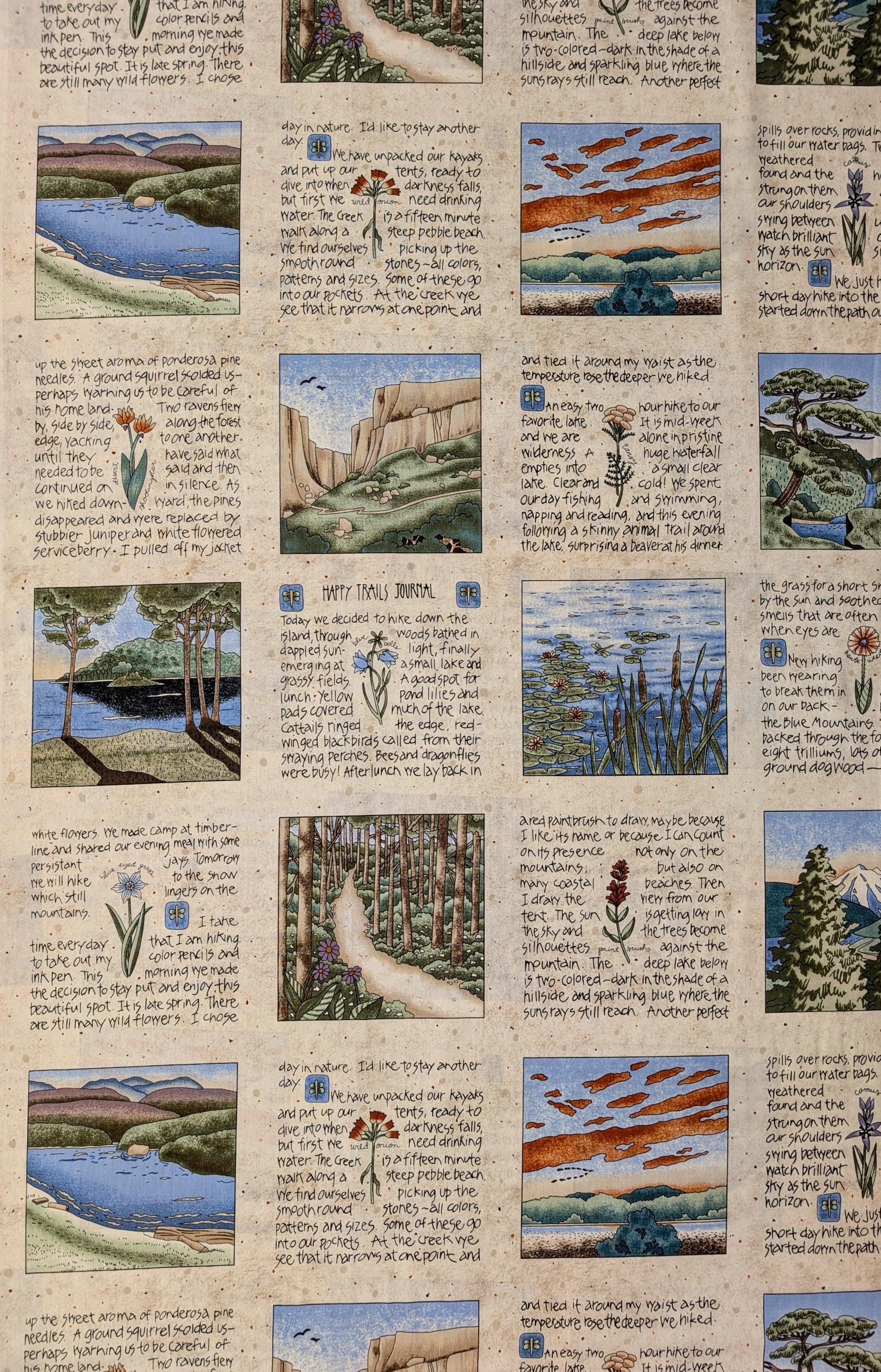 SALE Trail Journal Japanese cotton fabric JOUR-02