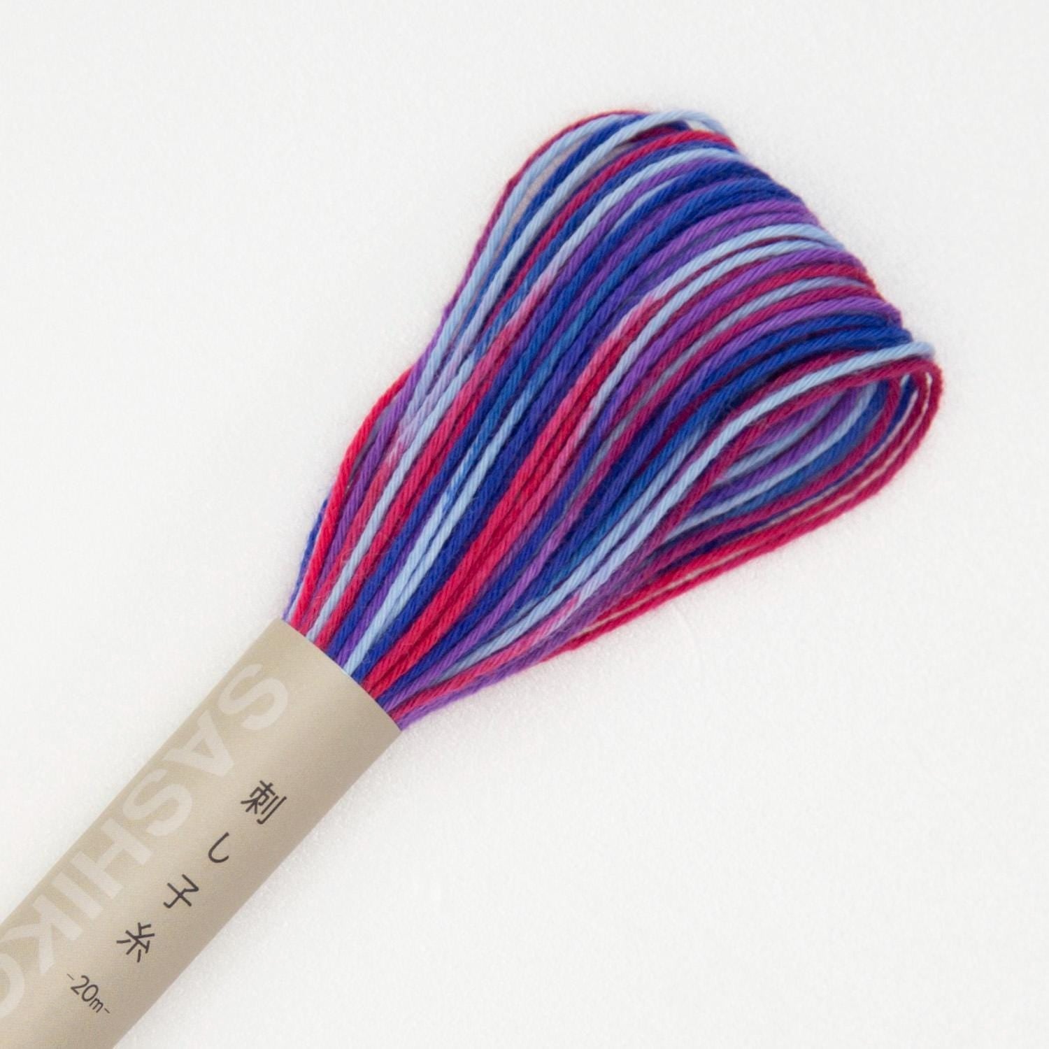 Olympus - Cotton Sashiko Thread 20m Skein - Color #76 Bright Variegated Purple