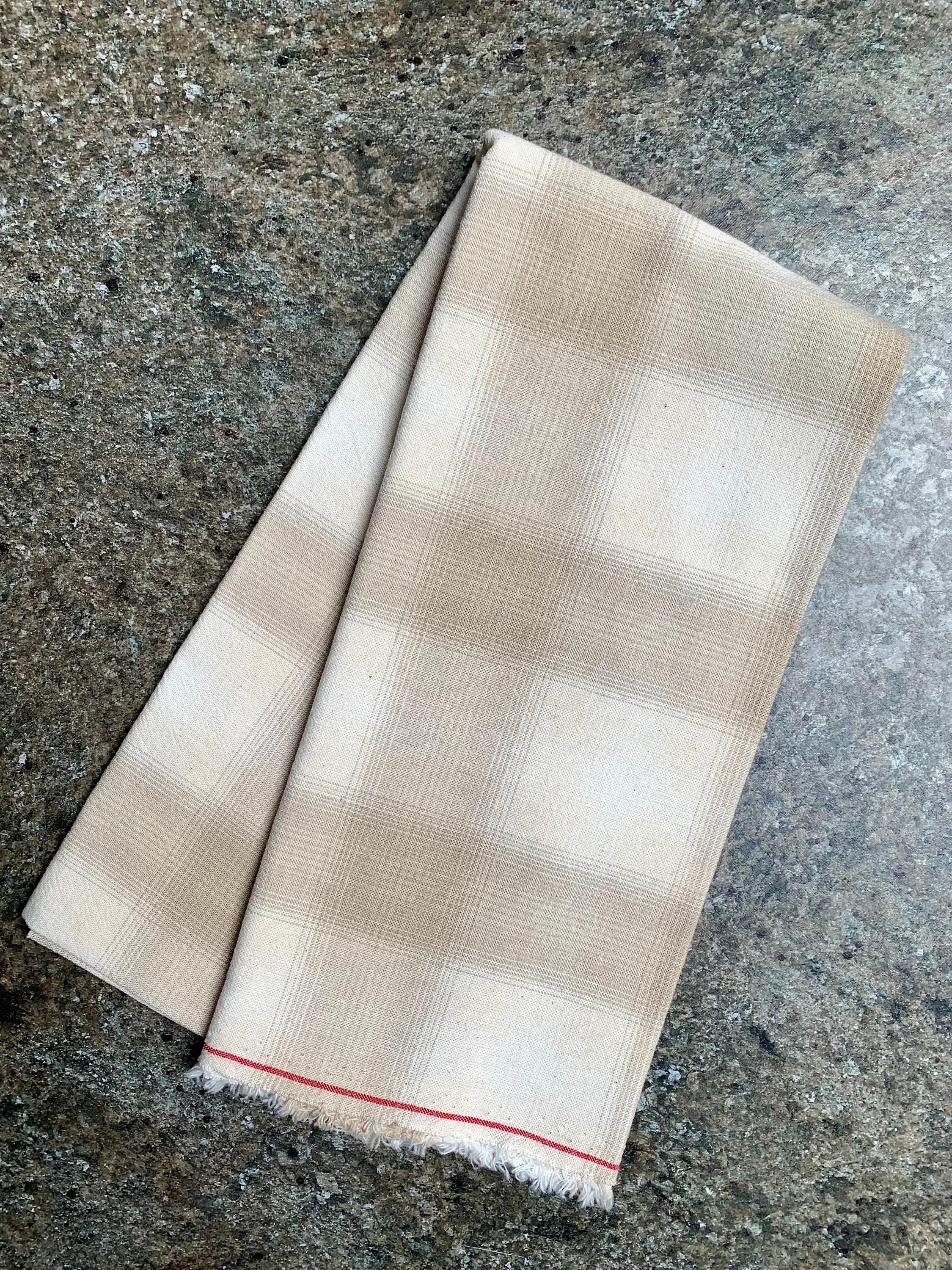 PRE-CUT Cosmo Japanese yarn dyed cotton taupe fabric half meter large plaid