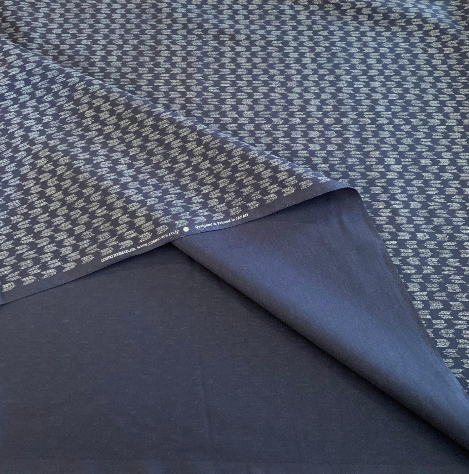 Cosmo - Arrow Fletching Quilt Cotton - Navy Blue Gray