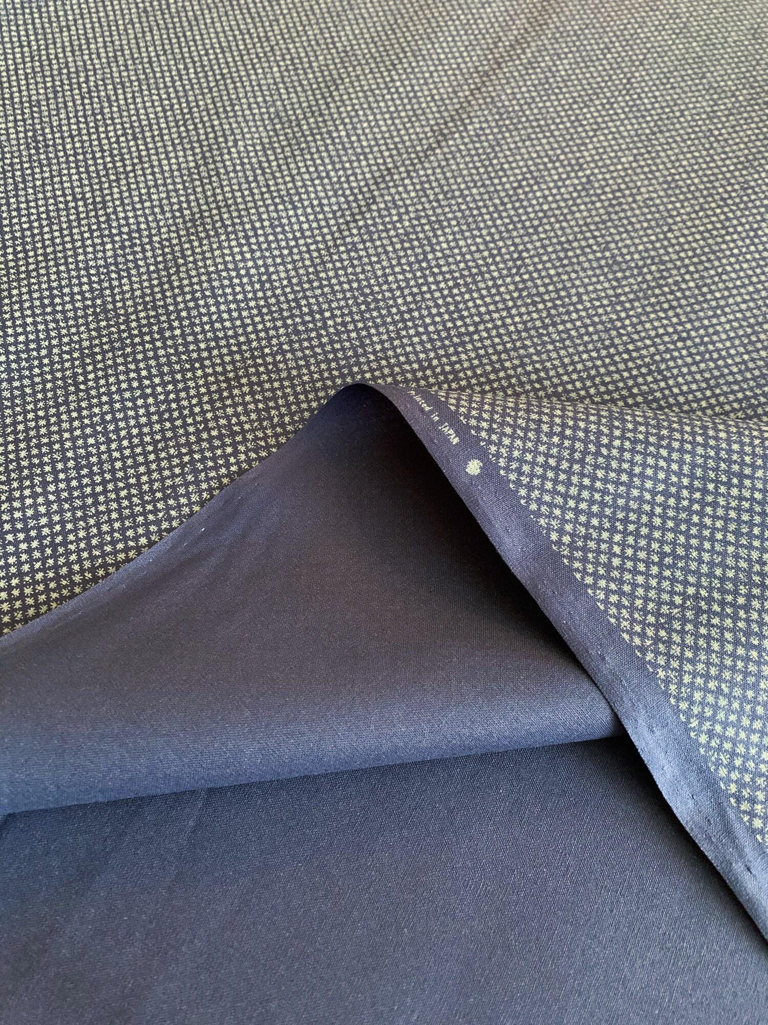 Senyo - Woven-look Stars Cotton Fabric - Navy Blue