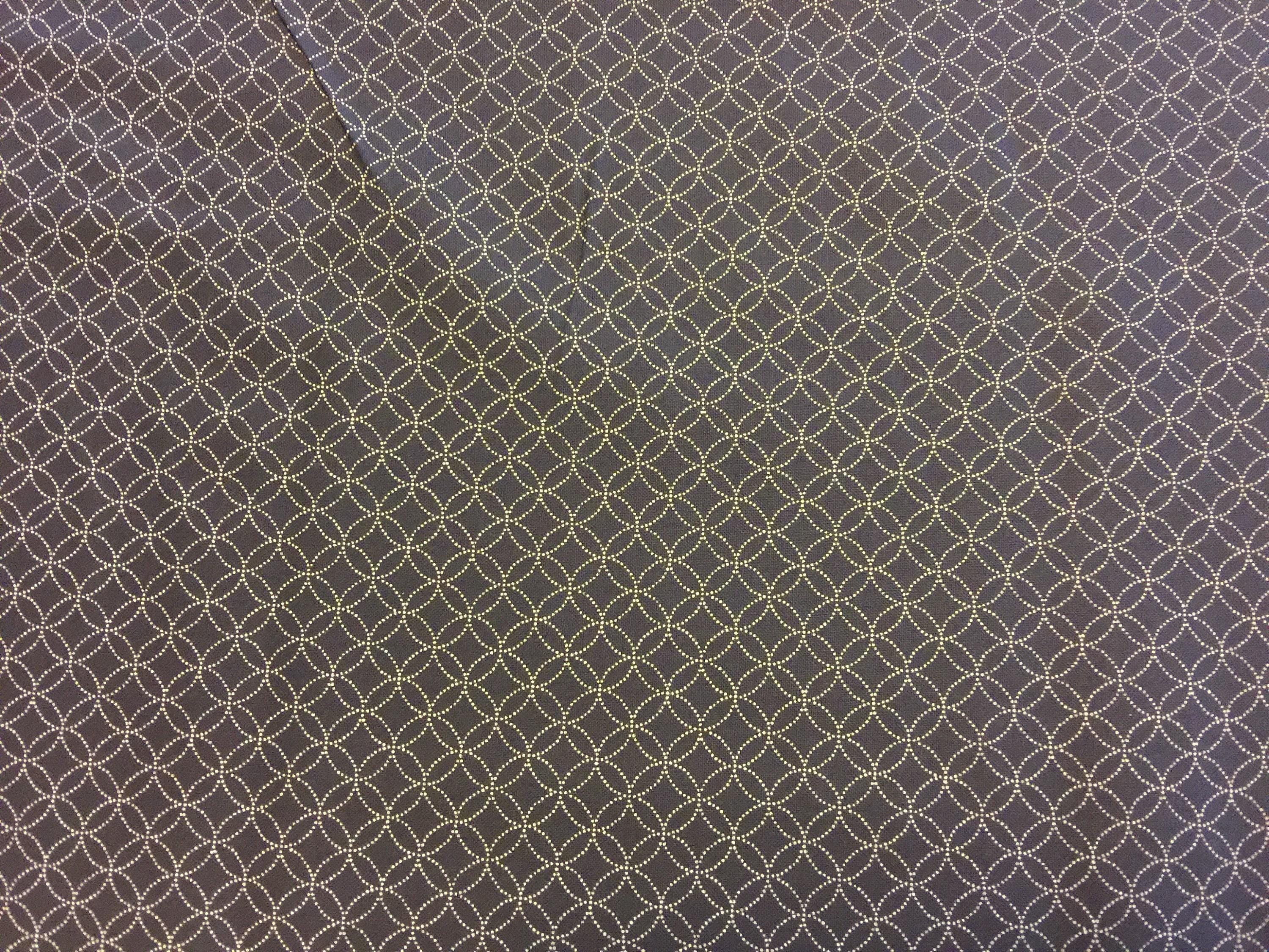 Cosmo - Shippou Interlocking Circles Quilt Cotton - Navy Blue Gray