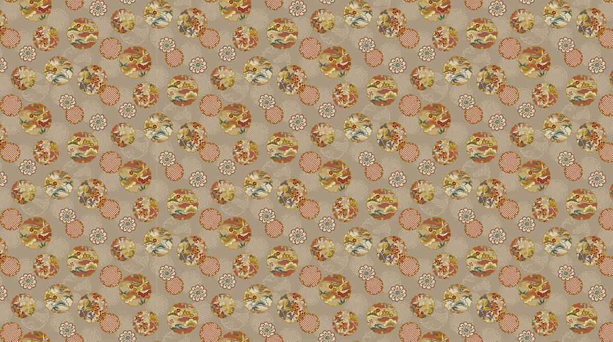 QuiltGate - Hyakka Ryoran Kimono Yukiwamon Snowflake Cotton Fabric - Gray Blue