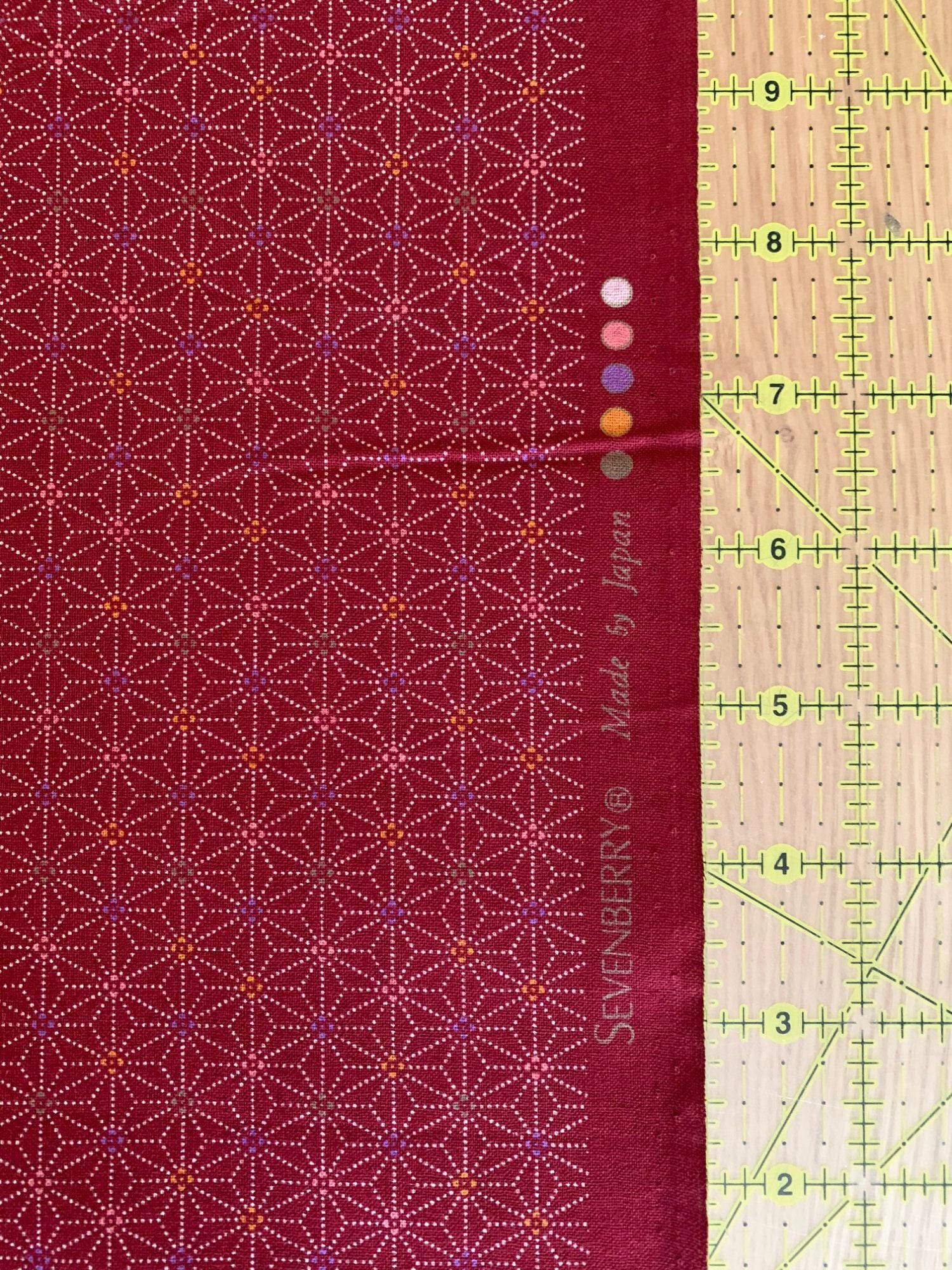 Sevenberry - Dotted Asanoha Stars Cotton Fabric - Red