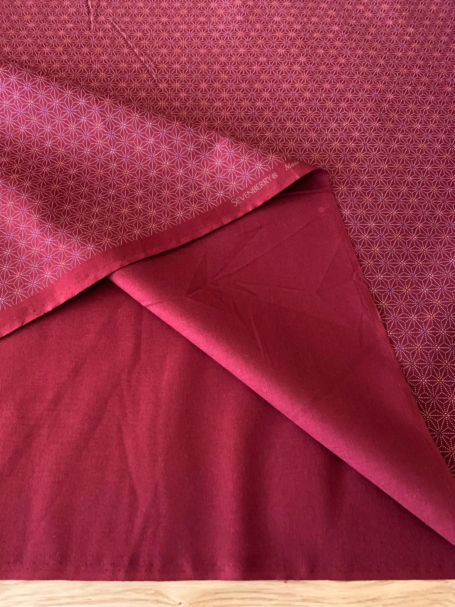 Sevenberry - Dotted Asanoha Stars Cotton Fabric - Red