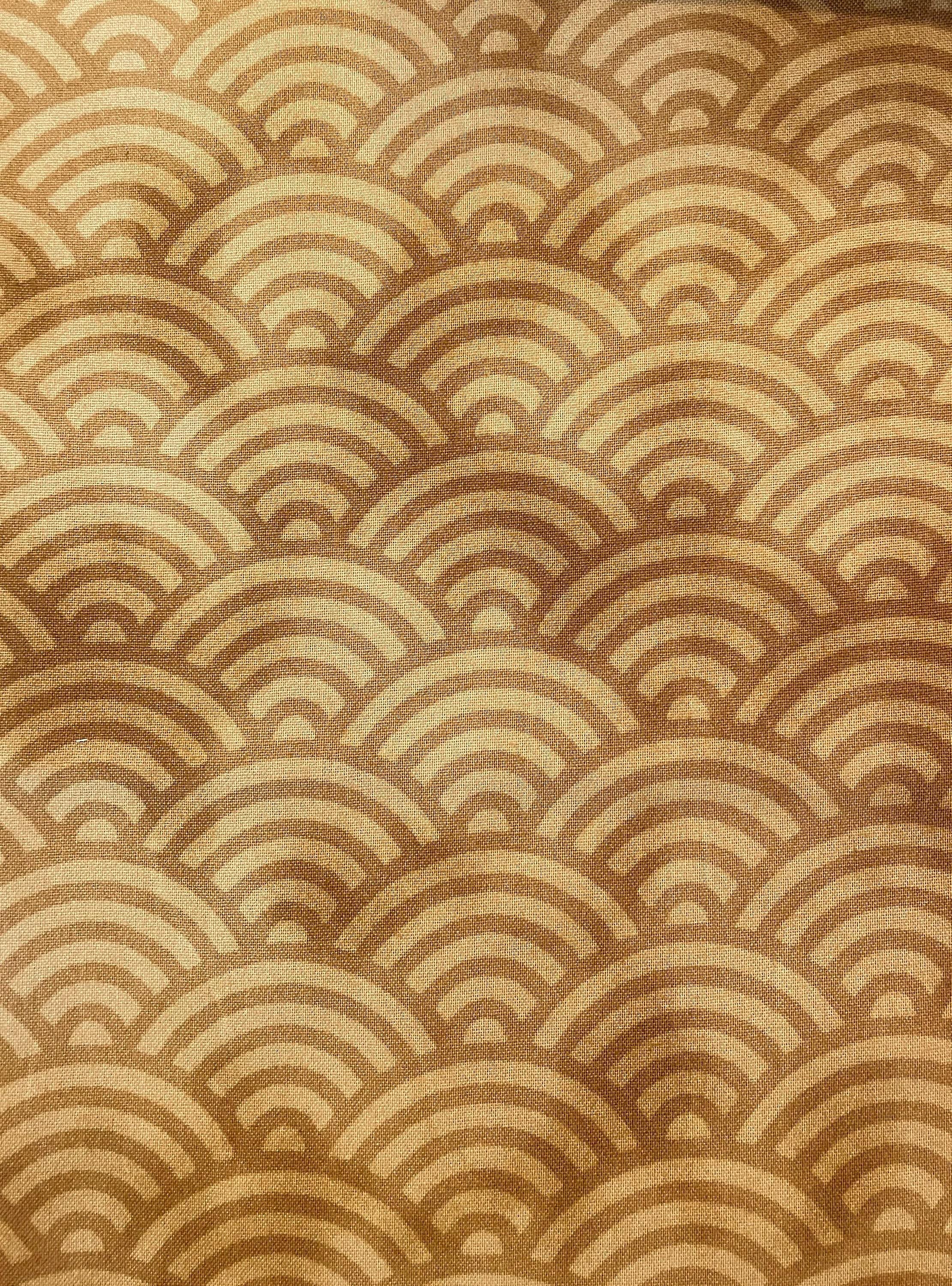 Hishiei Japanese cotton Large Scale Waves - yellow