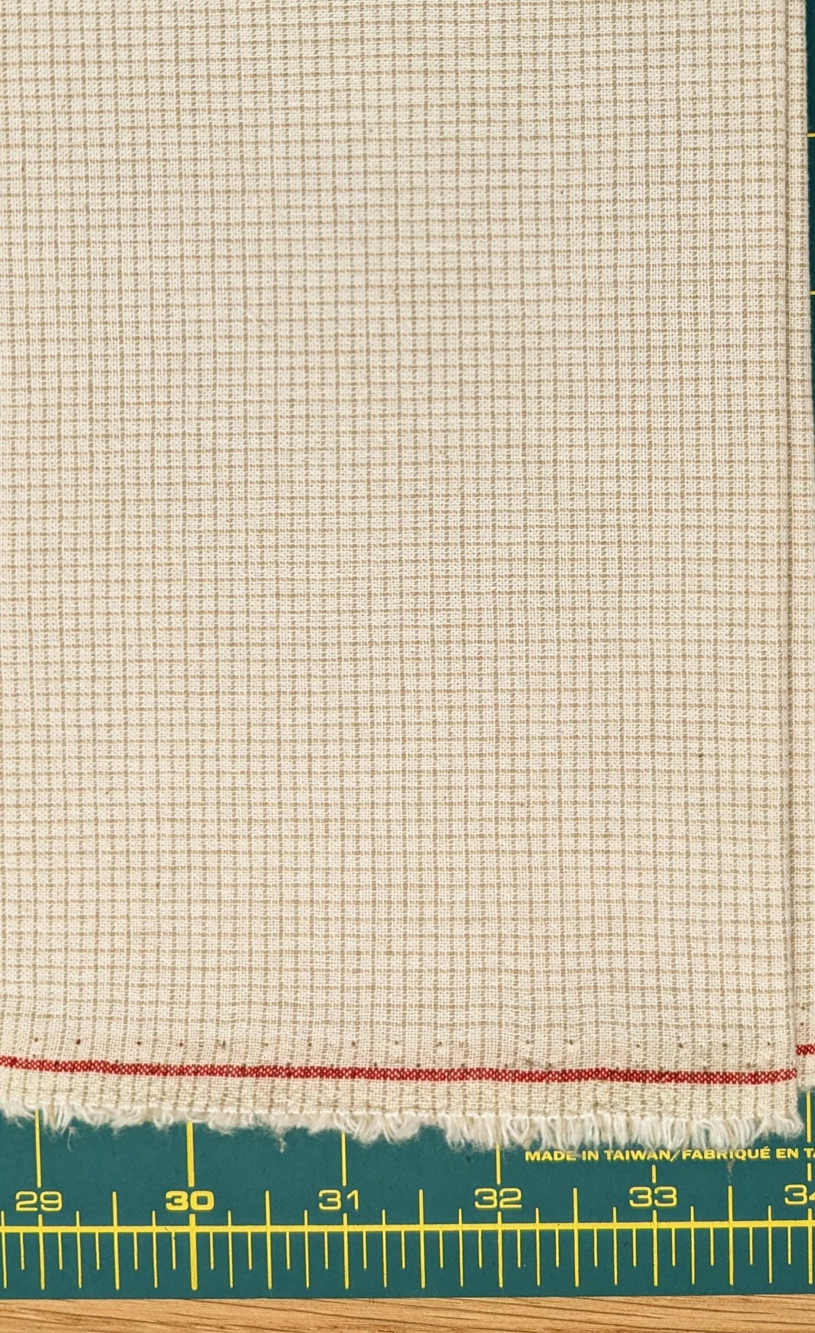 Cosmo - PRE-CUT Small Grid Yarn Dyed Cotton Taupe - Mixed Colors