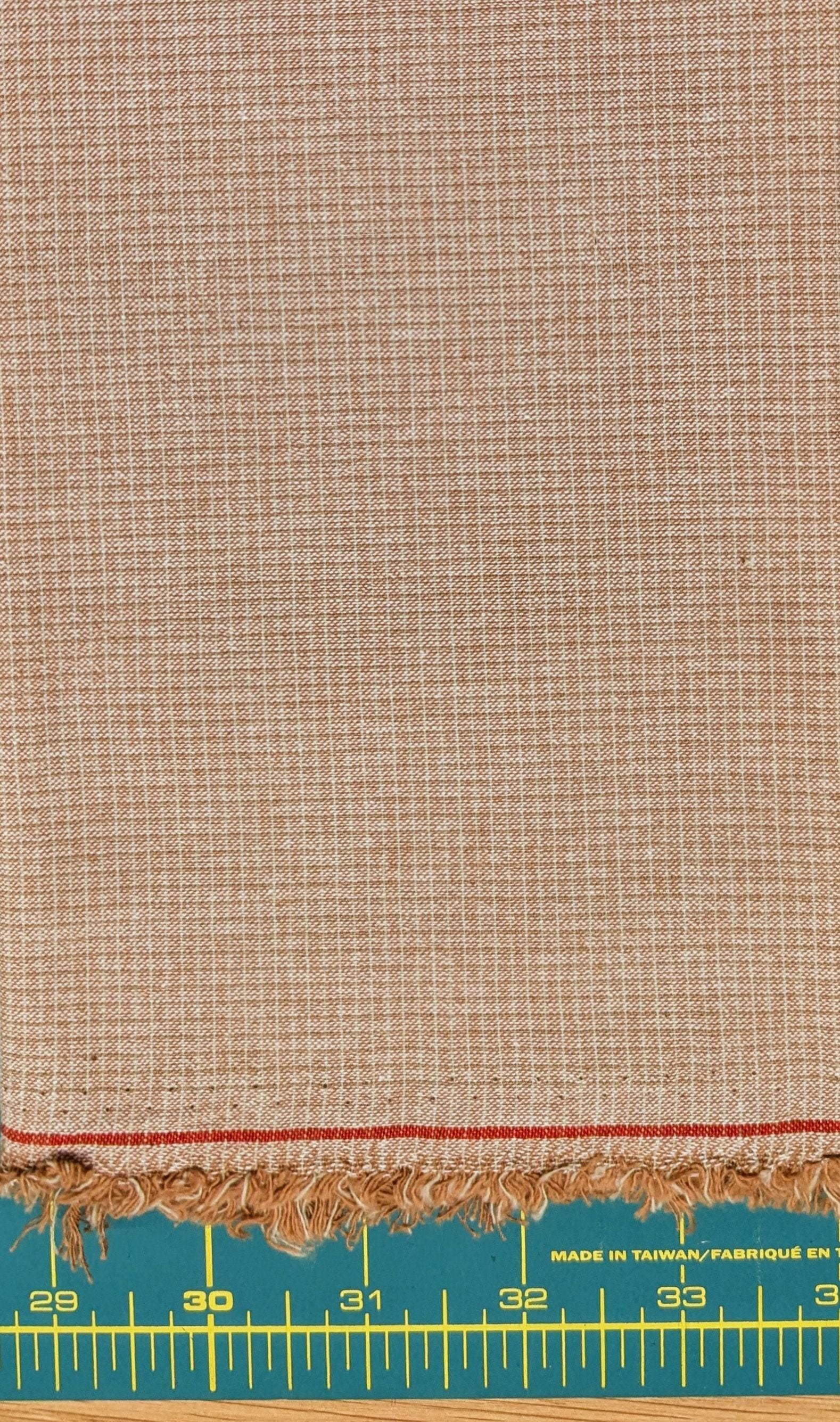 Cosmo - PRE-CUT Small Grid Yarn Dyed Cotton Taupe - Mixed Colors
