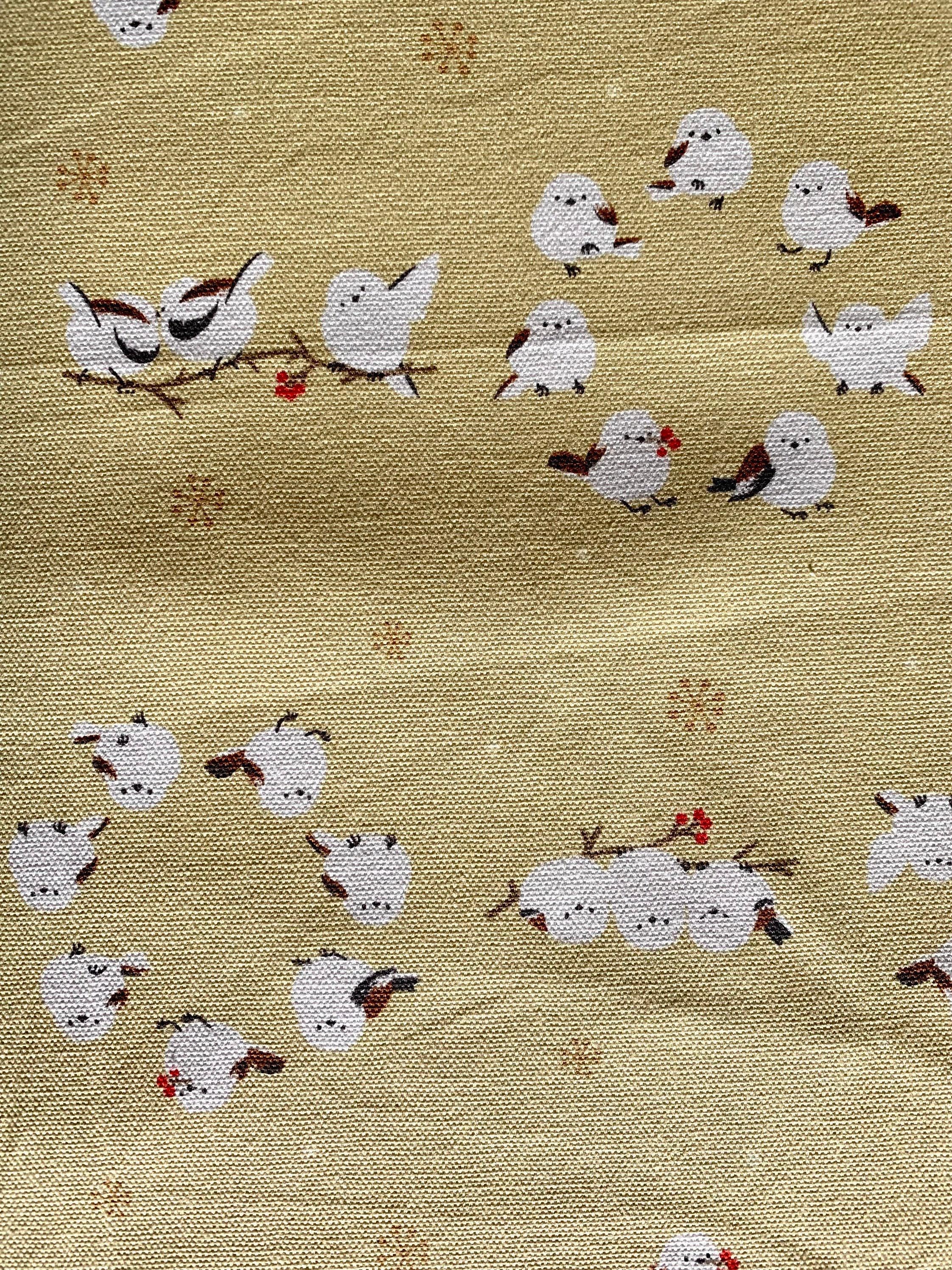 Cosmo - Chickadee Wreath Cotton Oxford - Yellow