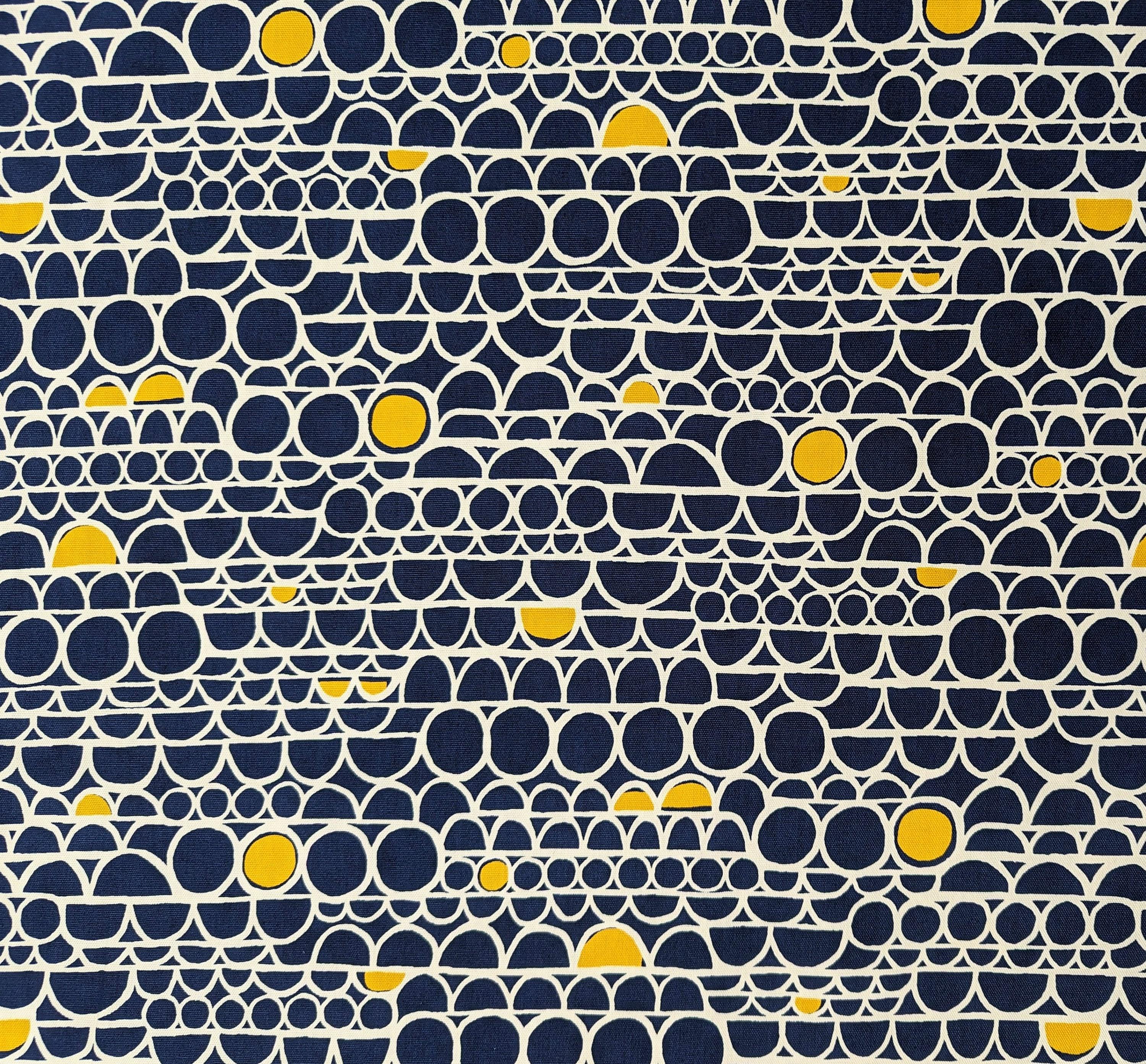 Sunwell - Abstract Bubbles Cotton Oxford - Navy Blue
