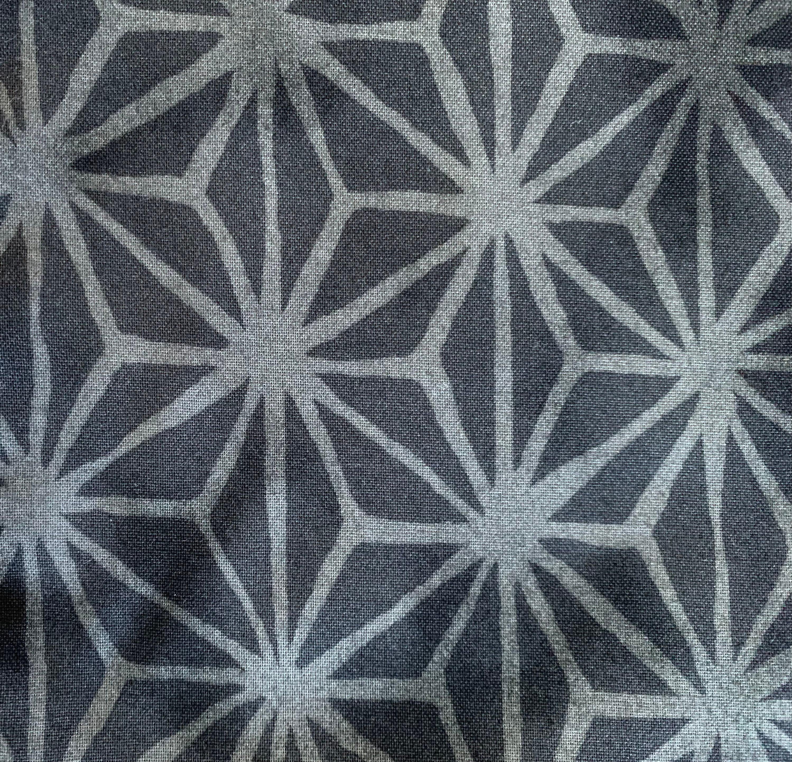 Asanoha star Hishiei Japanese cotton fabric H-7040-5G gray