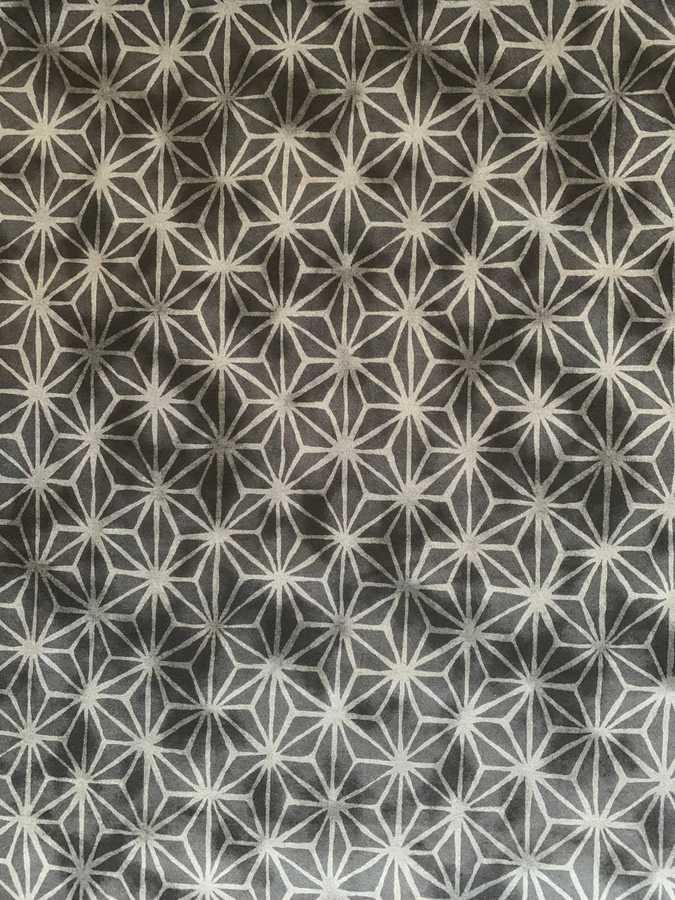 Asanoha star Hishiei Japanese cotton fabric H-7040-5G gray