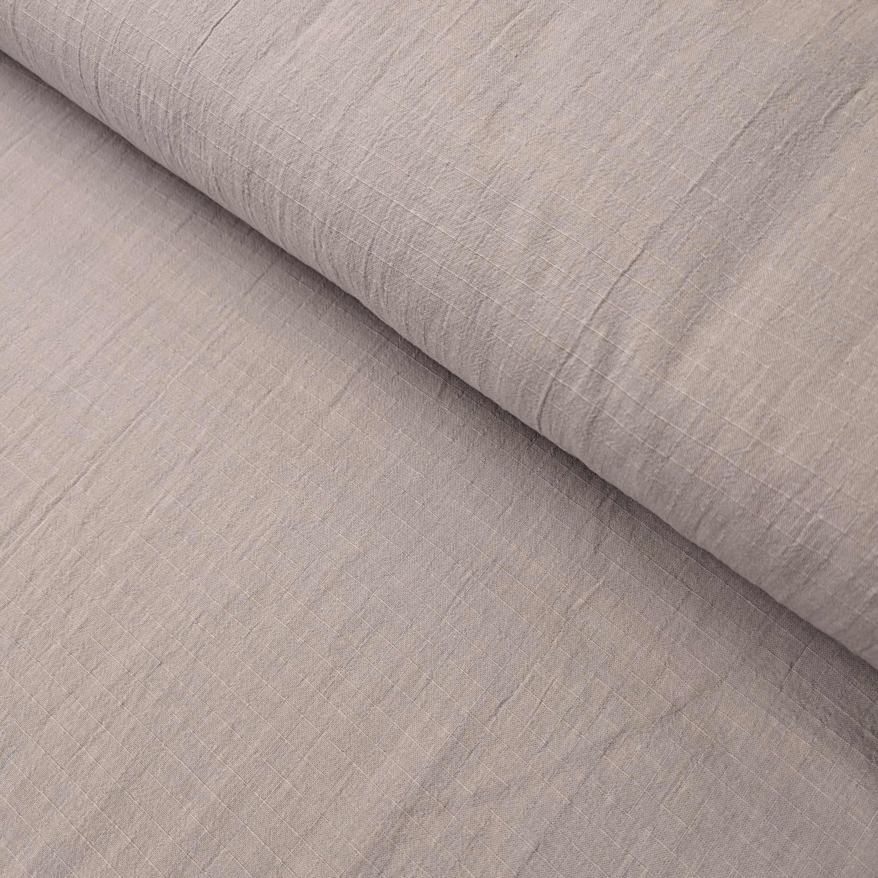 NEW Soft Gridded Dobby Cosmo Japanese cotton linen fabric AD-5747 81 light gray
